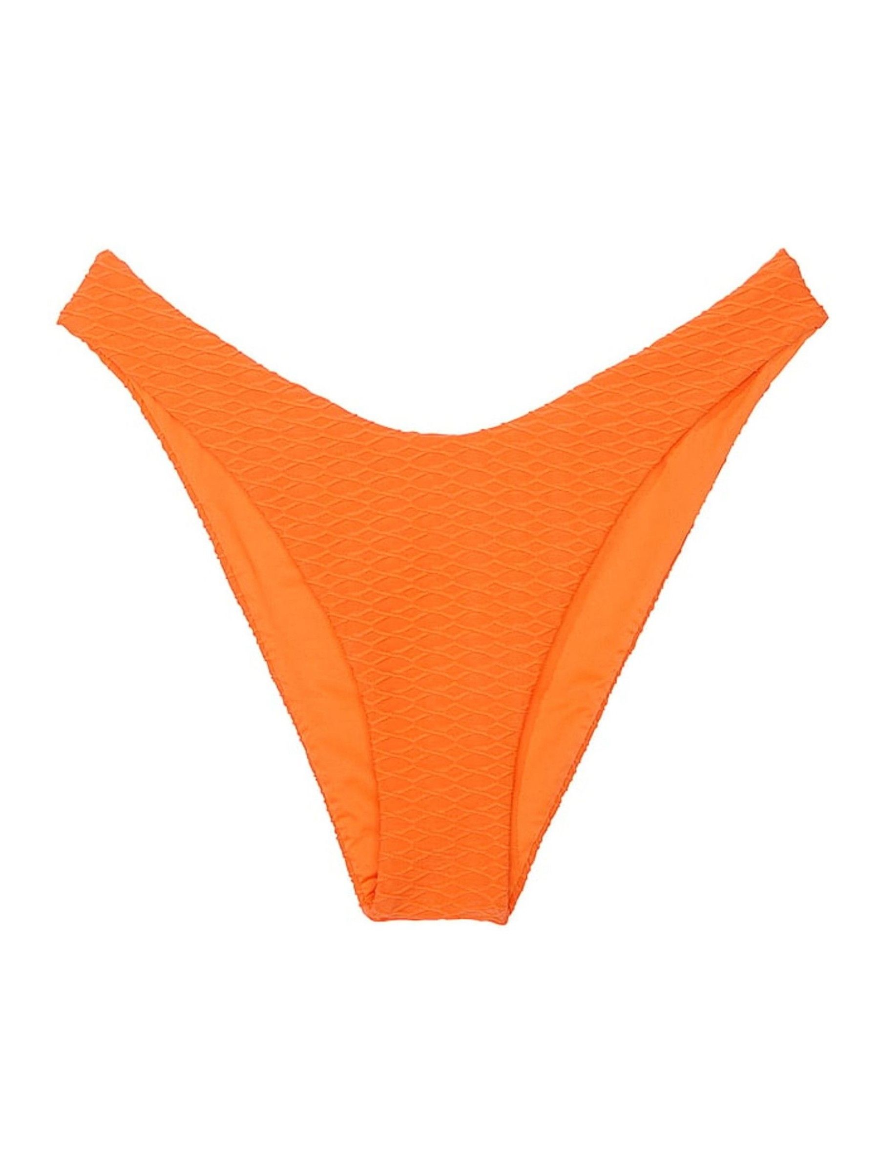 Sunset Orange Fishnet Brazilian Swim Bikini Bottom - Image 1 of 2