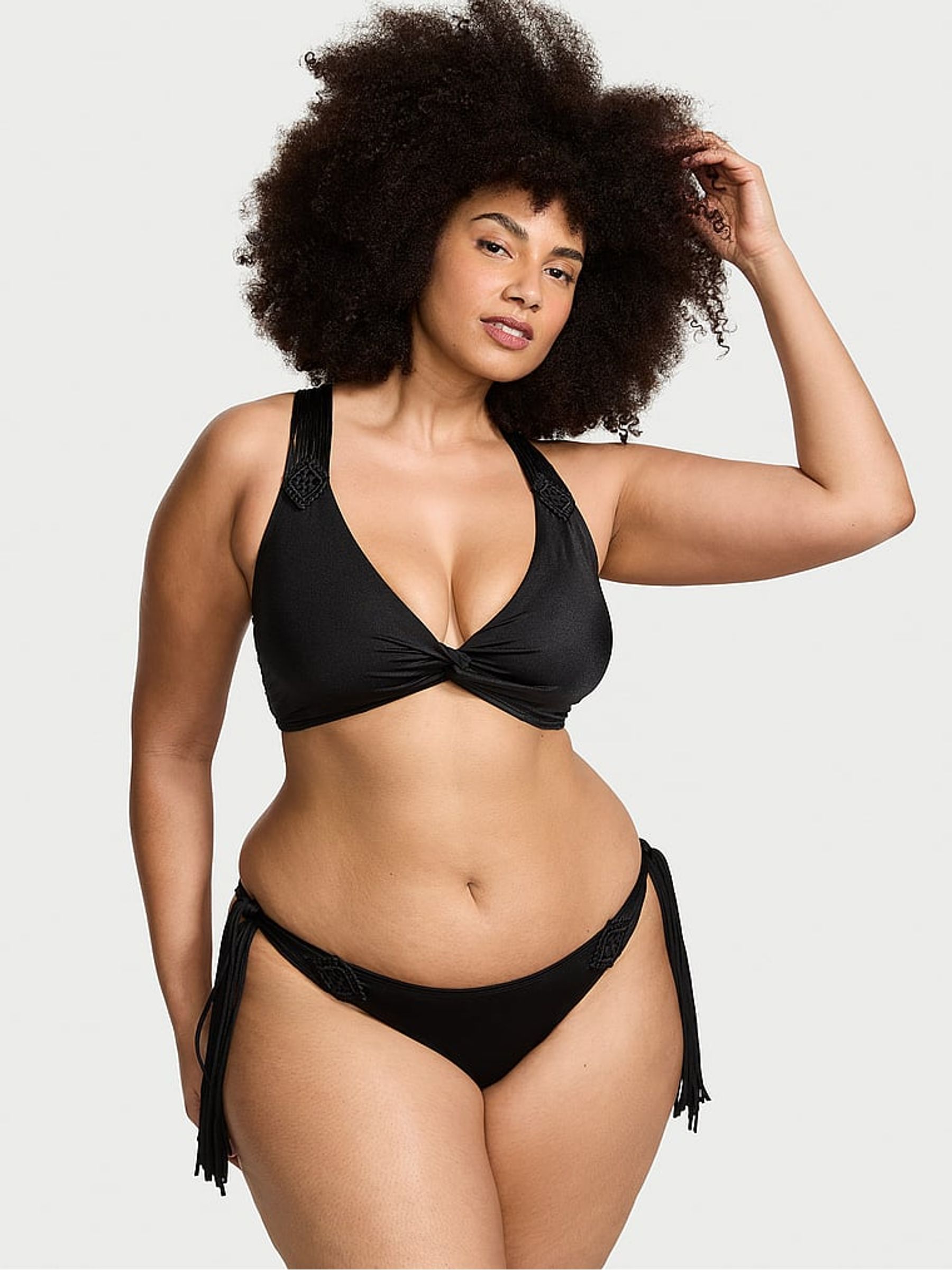 Nero Black Cross Over Archive Macrame Swim Bikini Top - Image 1 of 4
