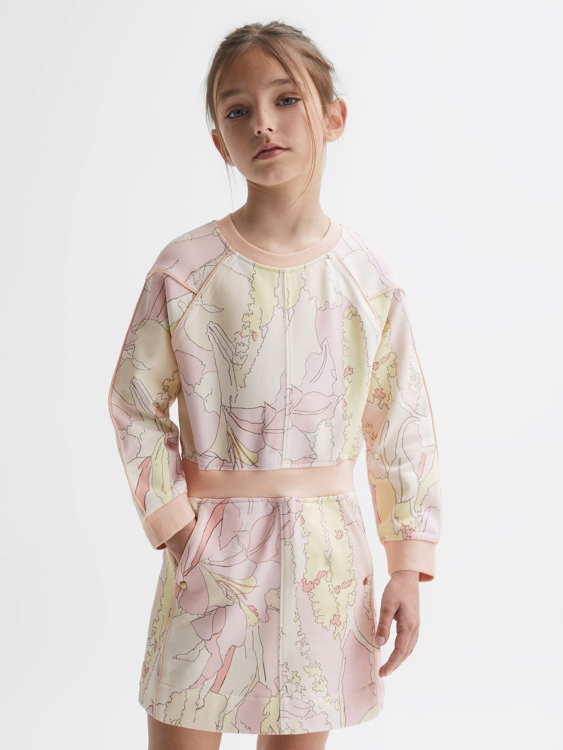 4-9 yrs Printed Jersey Dress in Pink Print - Image 3 of 6