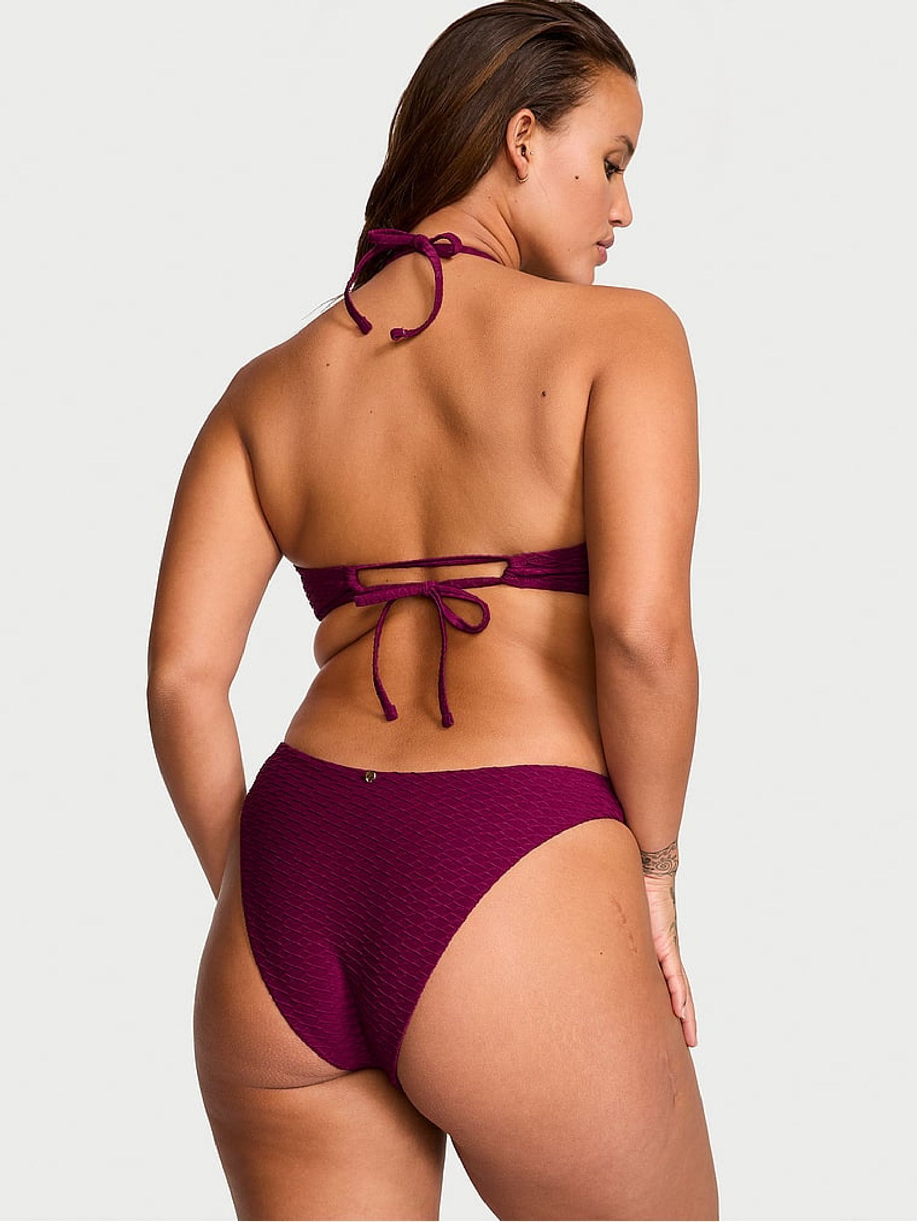 Pink Rouge Fishnet Brazilian Swim Bikini Bottom - Image 2 of 3