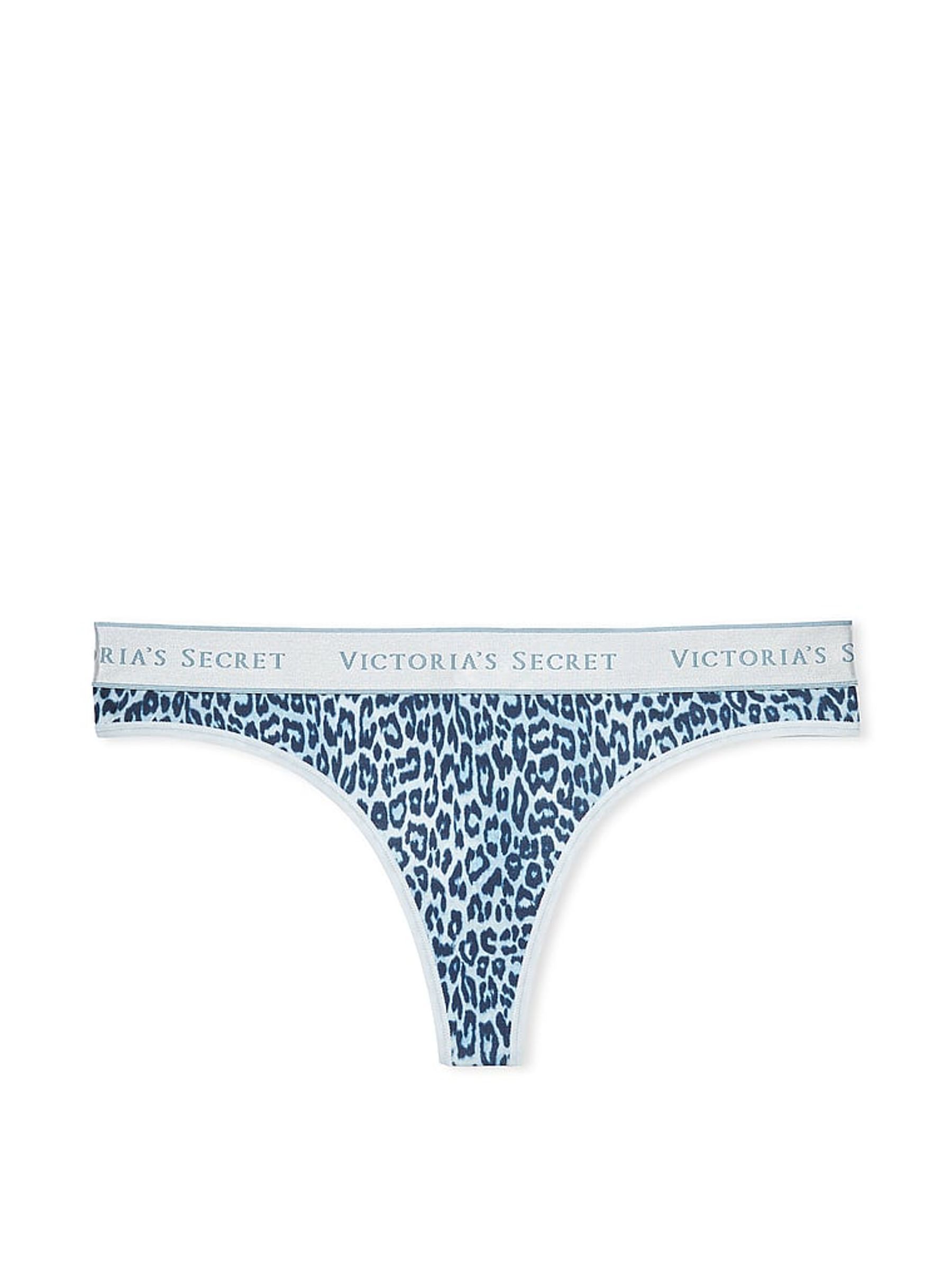 Leopard/Blue/Purple/Pink Thong Logo 5 Pack Knickers - Image 4 of 4