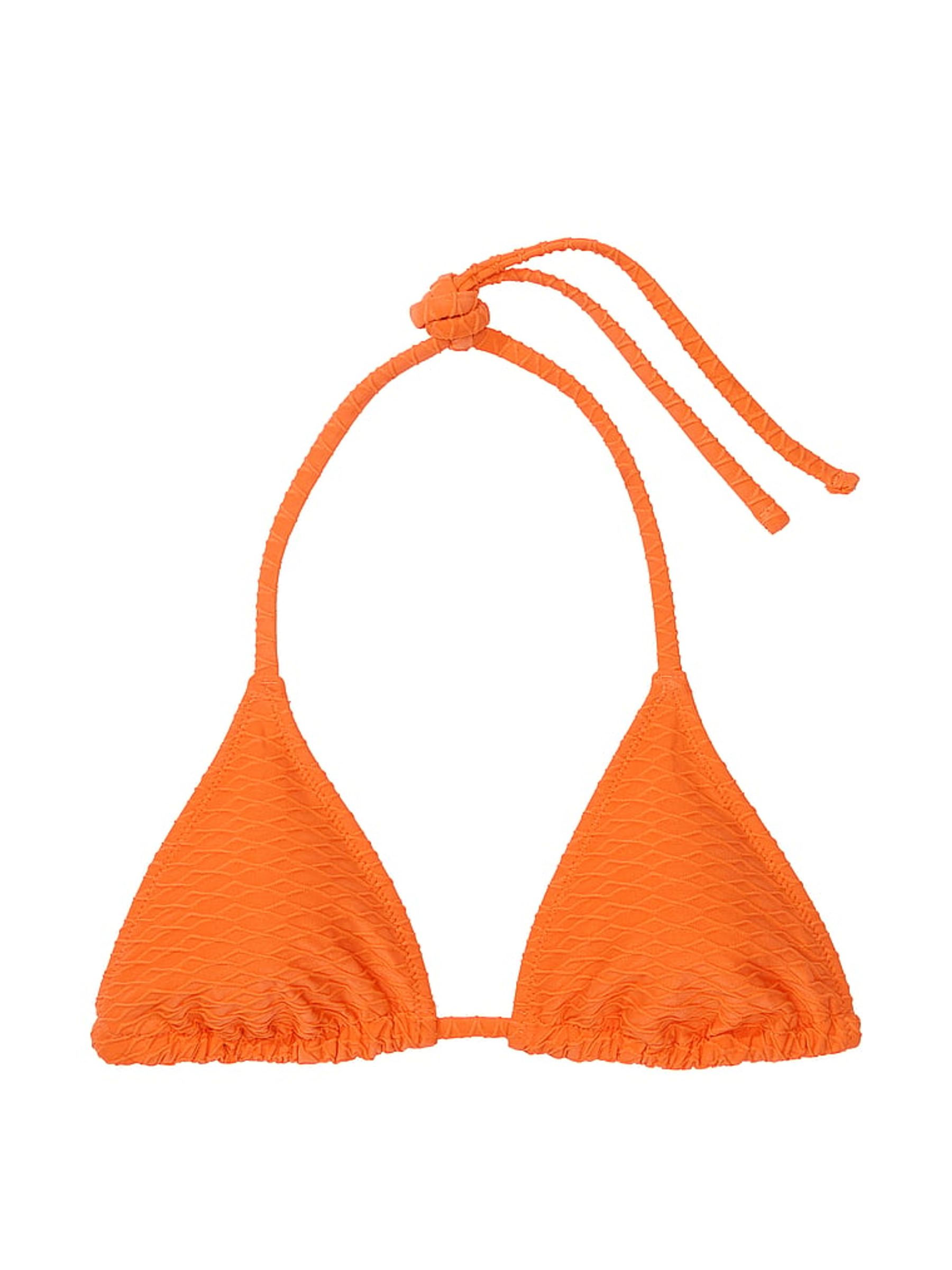 Sunset Orange Fishnet Triangle Swim Bikini Top - Image 3 of 3