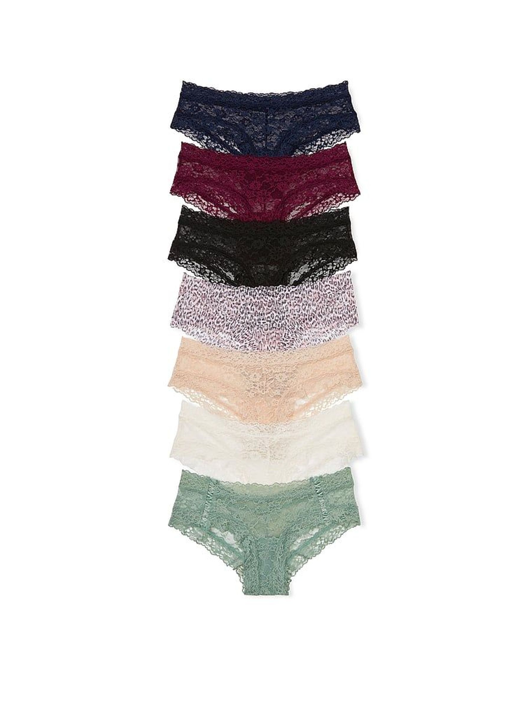 Blue/Red/Black/Nude/White/Green Cheeky 7 Pack Knickers - Image 1 of 3