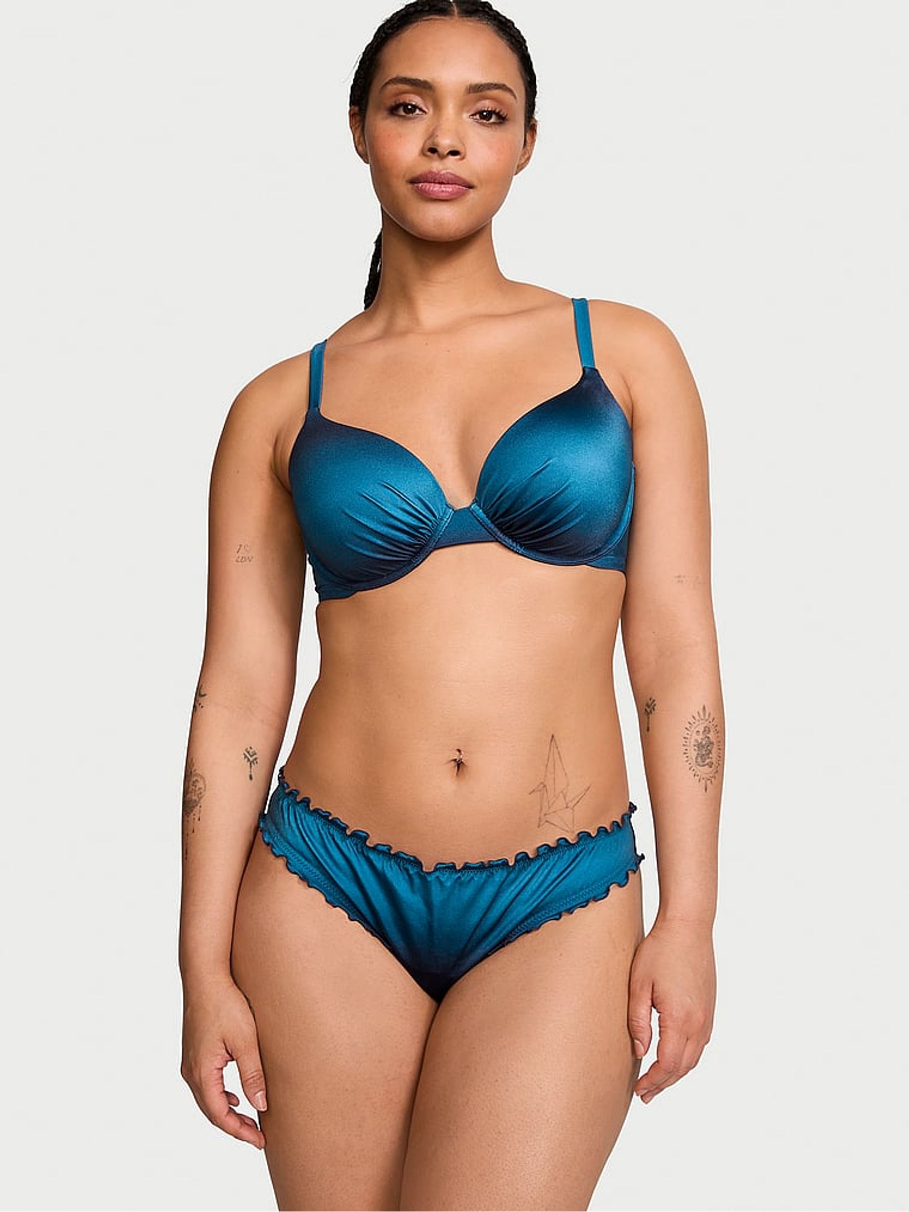 Blue Ombre Push Up Swim Bikini Top - Image 1 of 3