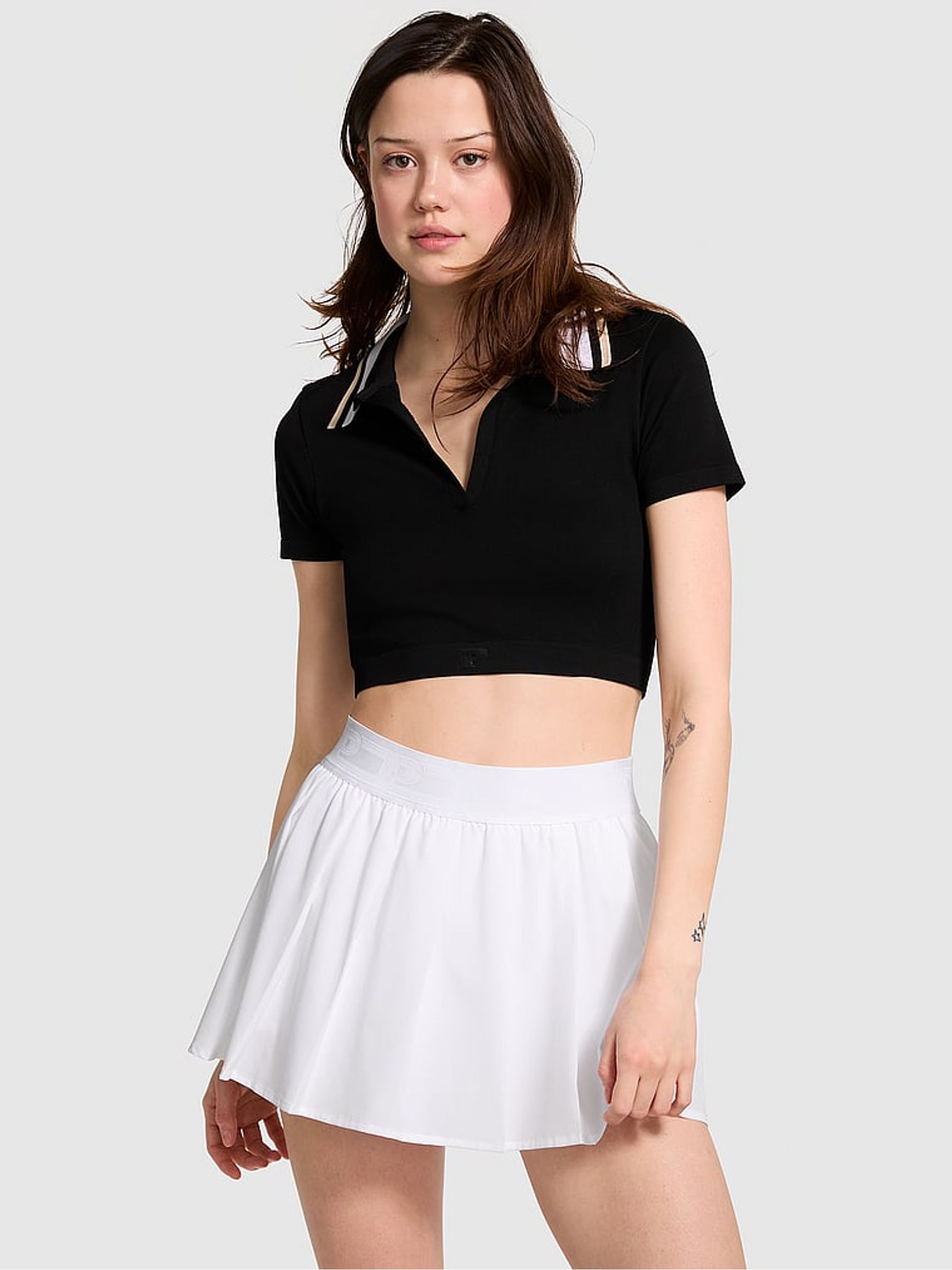 Optic White Pleated Skirt - Image 1 of 3