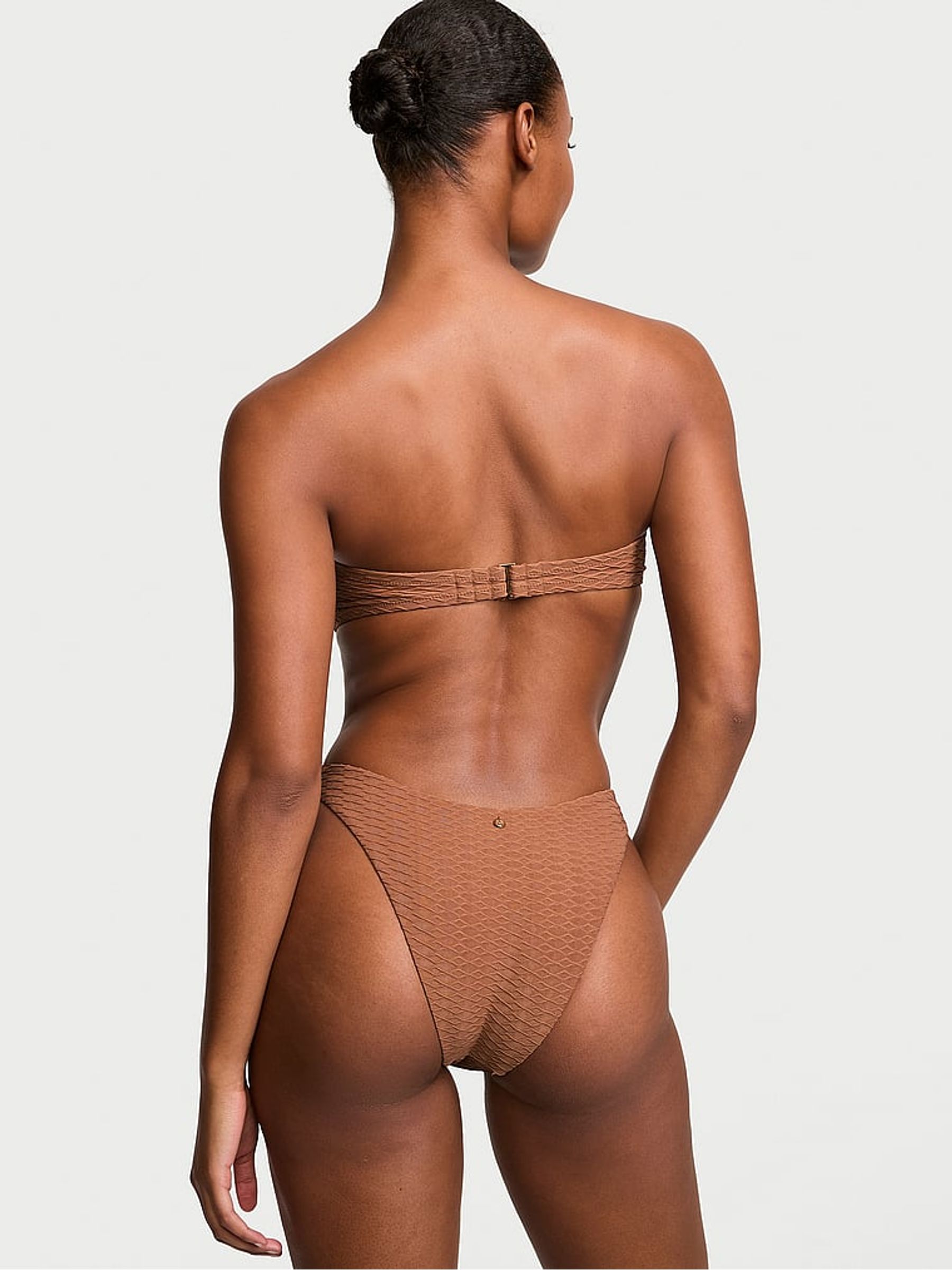 Caramel Brown Fishnet Brazilian Swim Bikini Bottom - Image 2 of 3