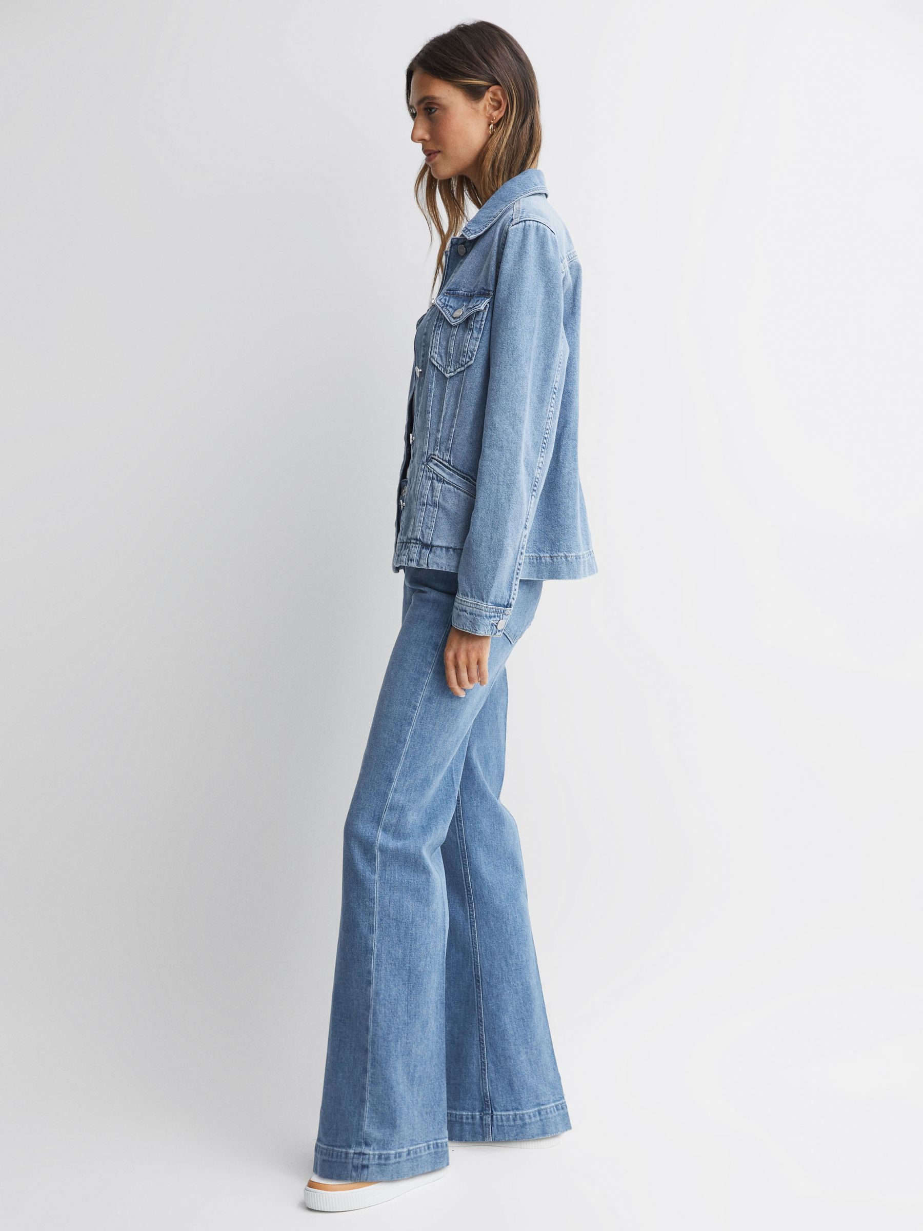 Paige High Rise Flared Jeans in Peace Out - image 3