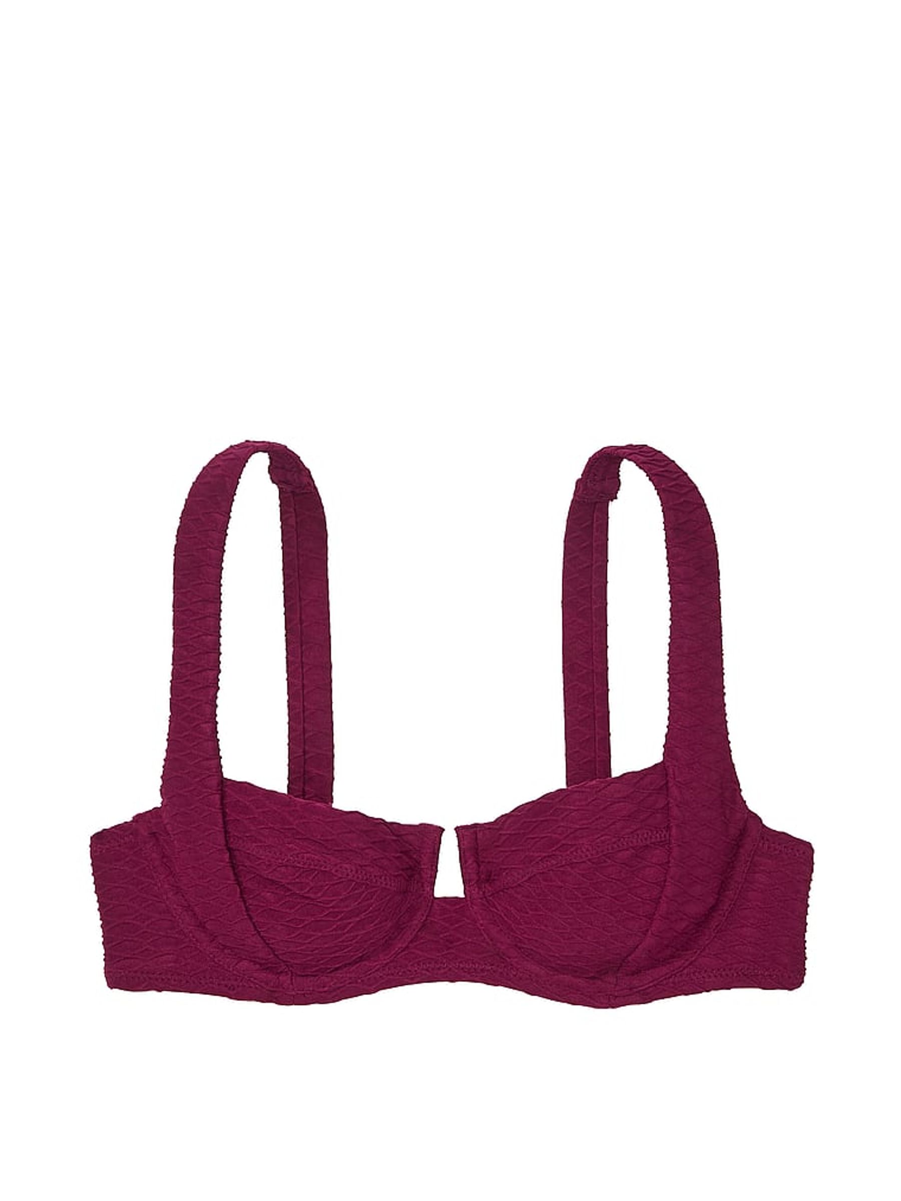 Pink Rouge Fishnet Balcony Swim Bikini Top - Image 3 of 3