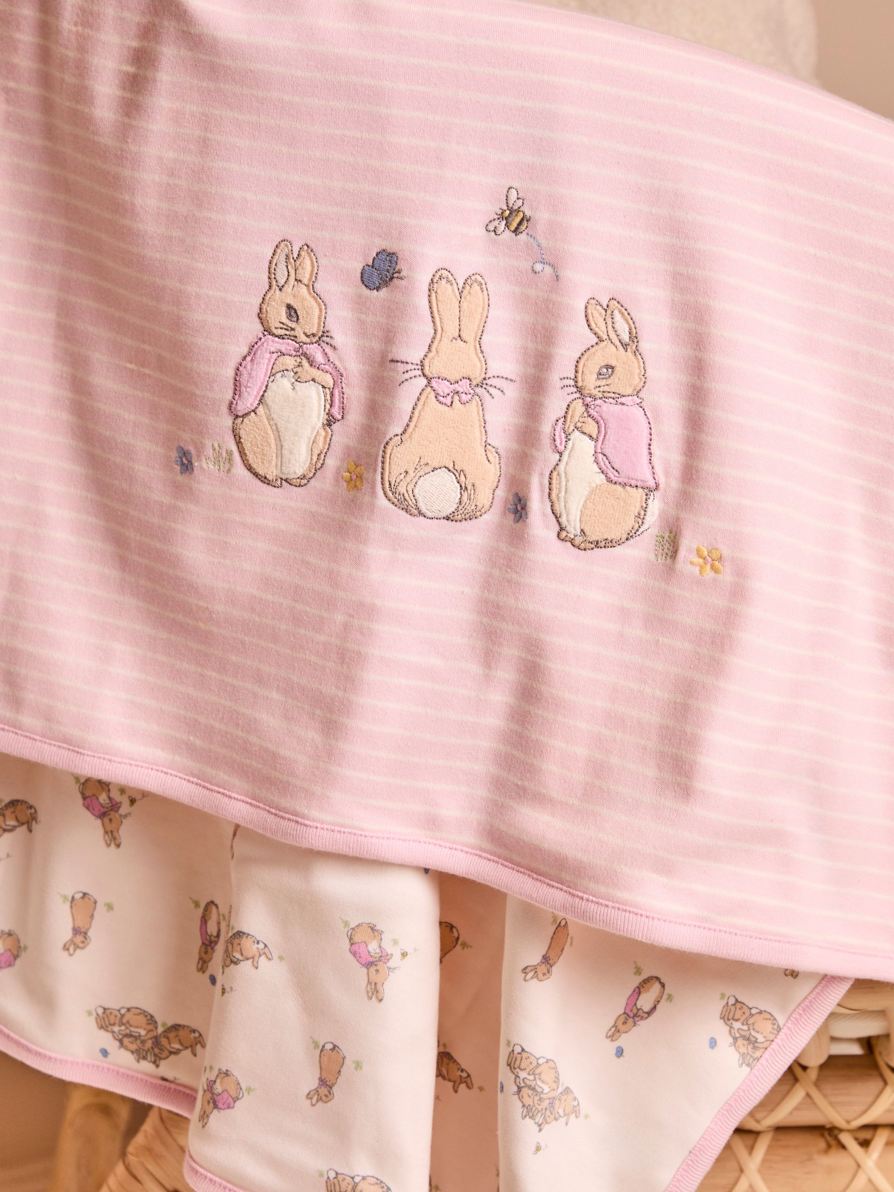 Flopsy Bunny Print Reversible Jersey Shawl - Image 2 of 4