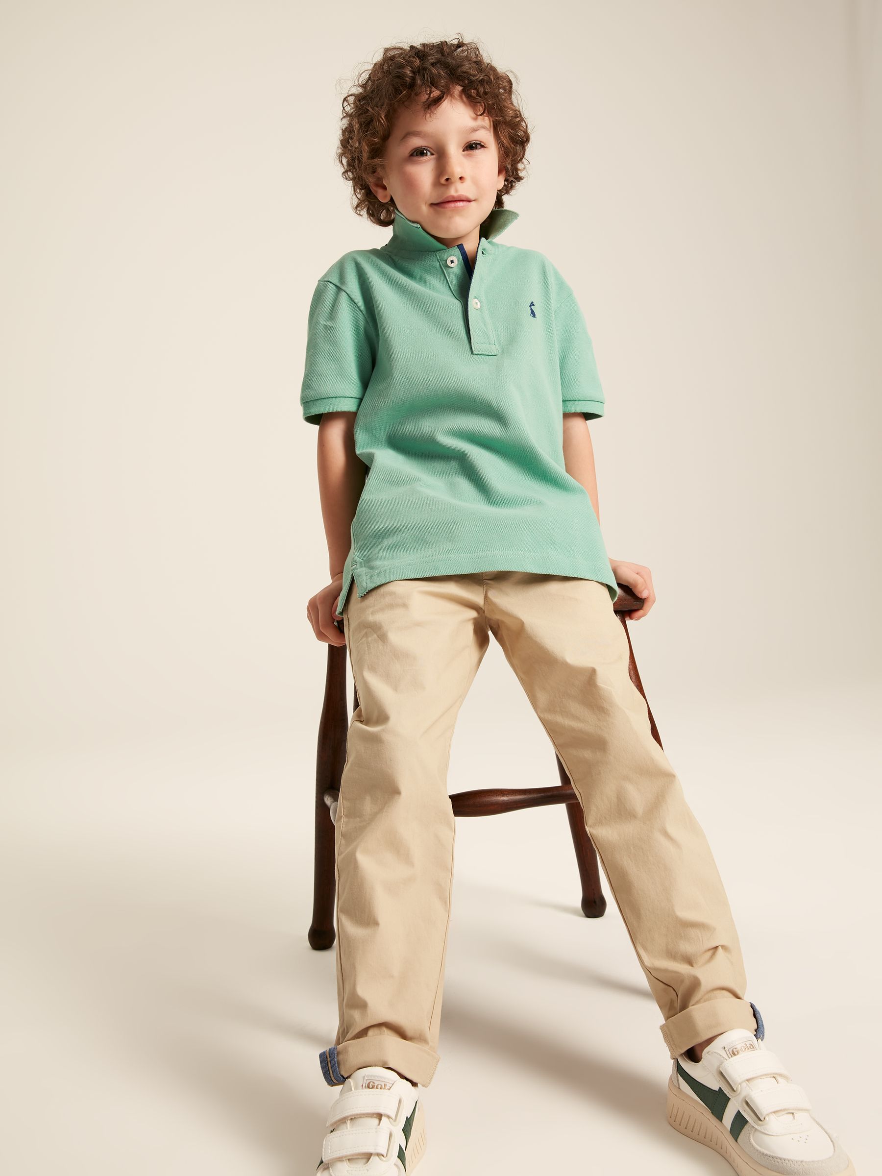Boys' Woody Green Pique Cotton Polo Shirt - Image 2 of 10