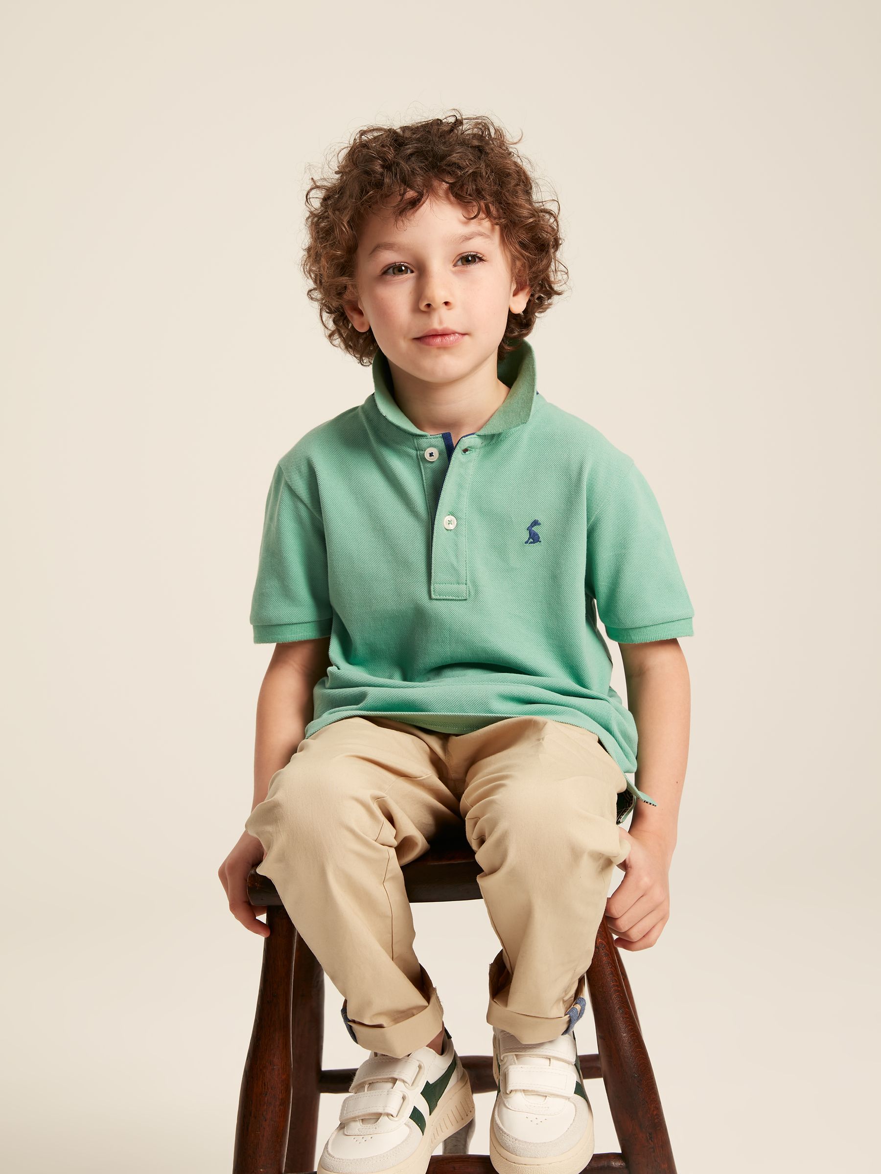 Boys' Woody Green Pique Cotton Polo Shirt - Image 3 of 10