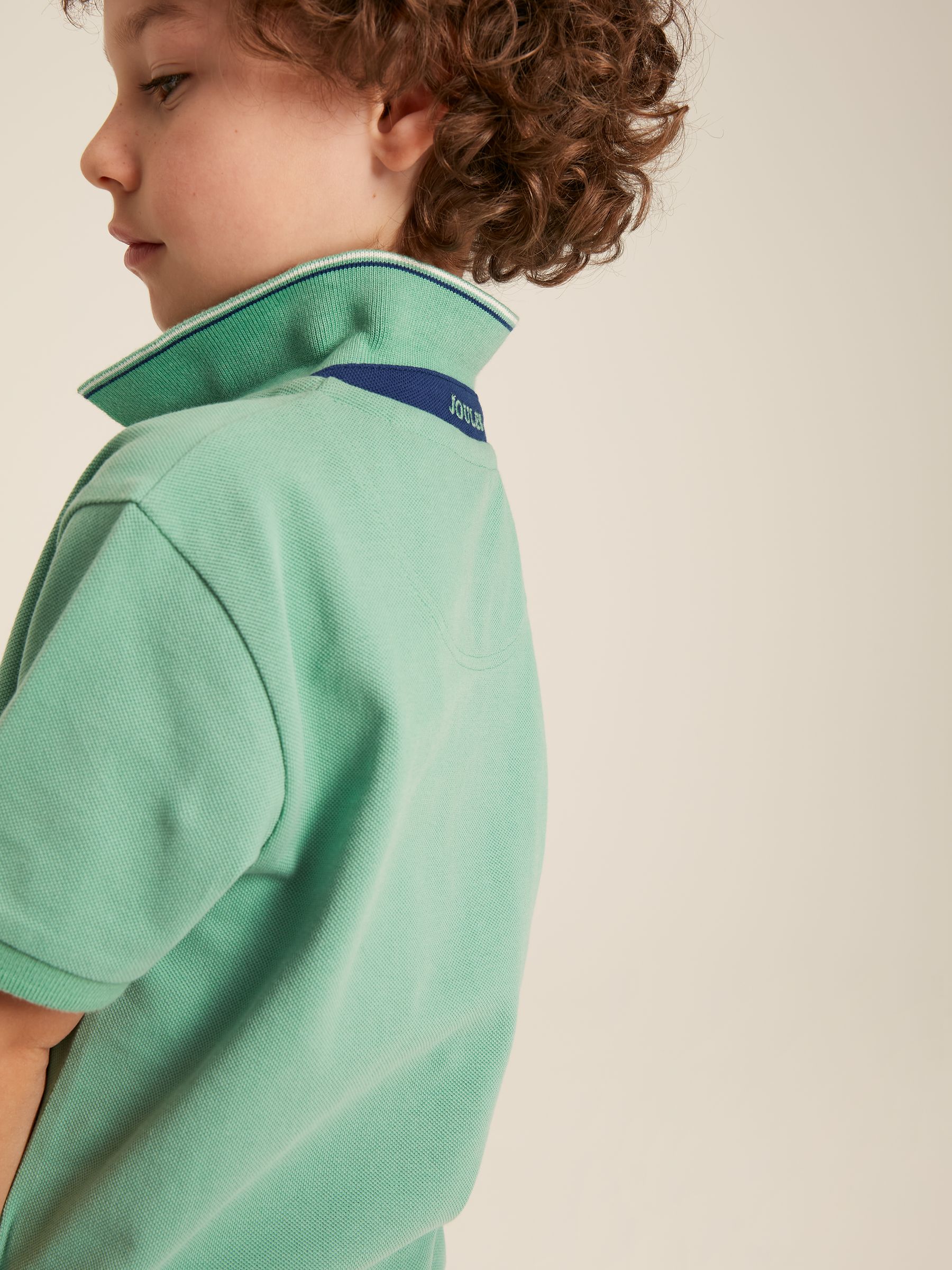 Boys' Woody Green Pique Cotton Polo Shirt - Image 4 of 10