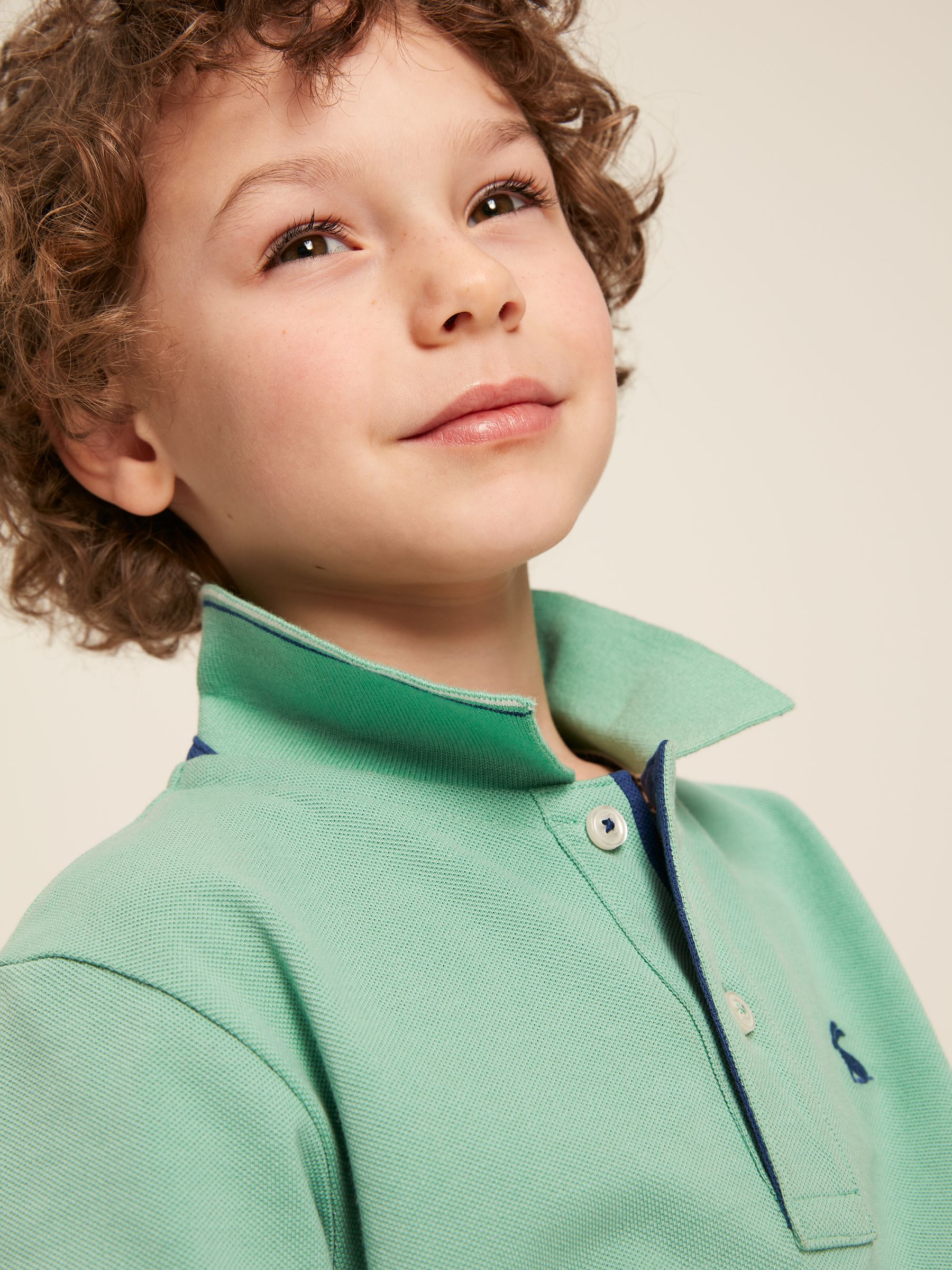 Boys' Woody Green Pique Cotton Polo Shirt - Image 5 of 10