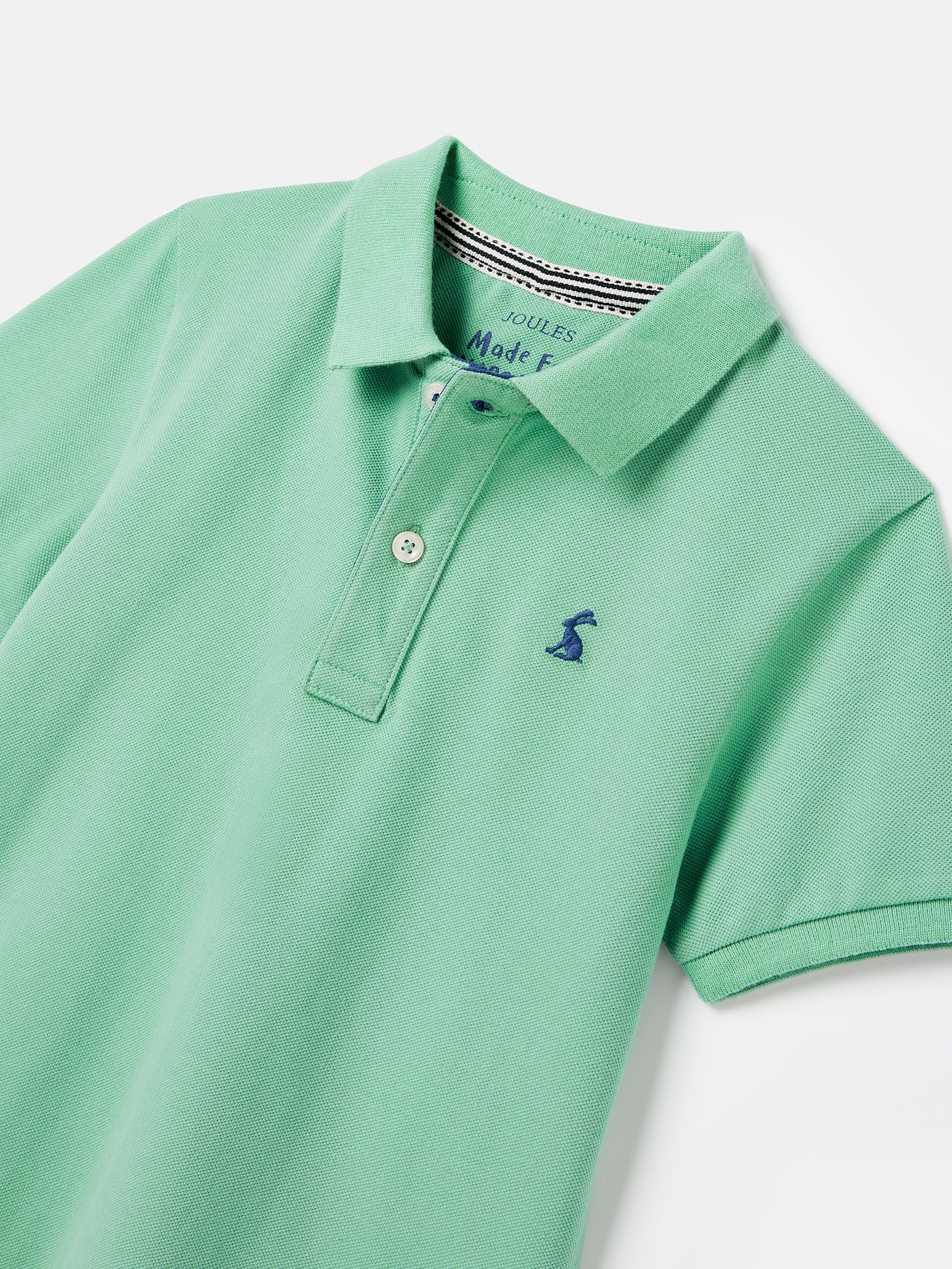 Boys' Woody Green Pique Cotton Polo Shirt - Image 8 of 10