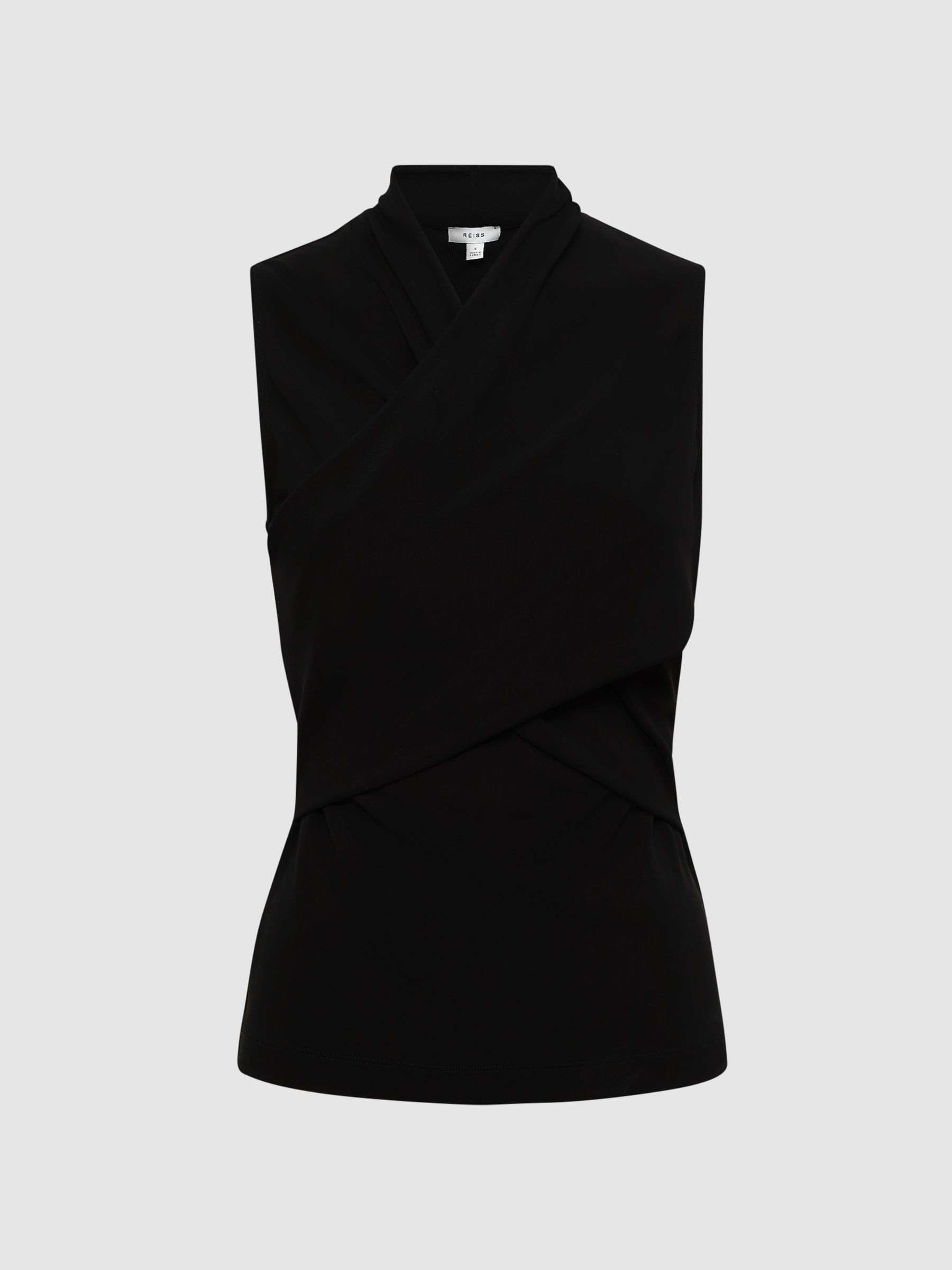Sleeveless Wrap Top in Black - Image 2 of 5