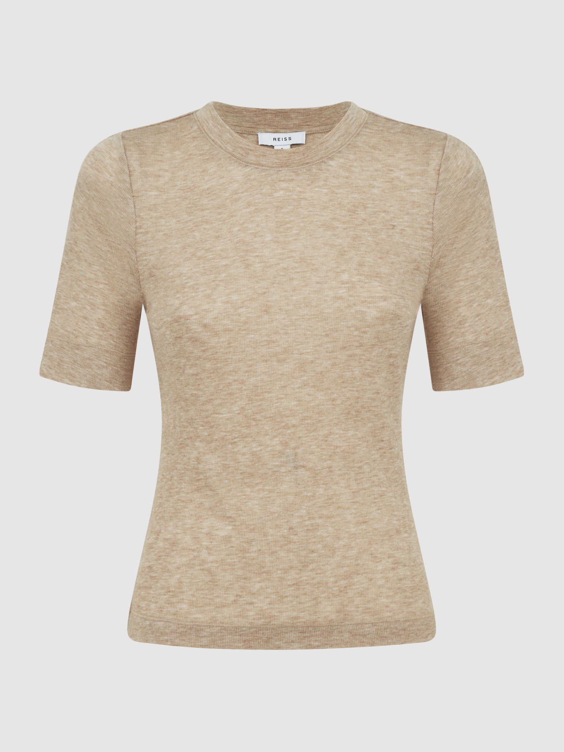Casual Wool Marl T-Shirt in Neutral - Image 2 of 5
