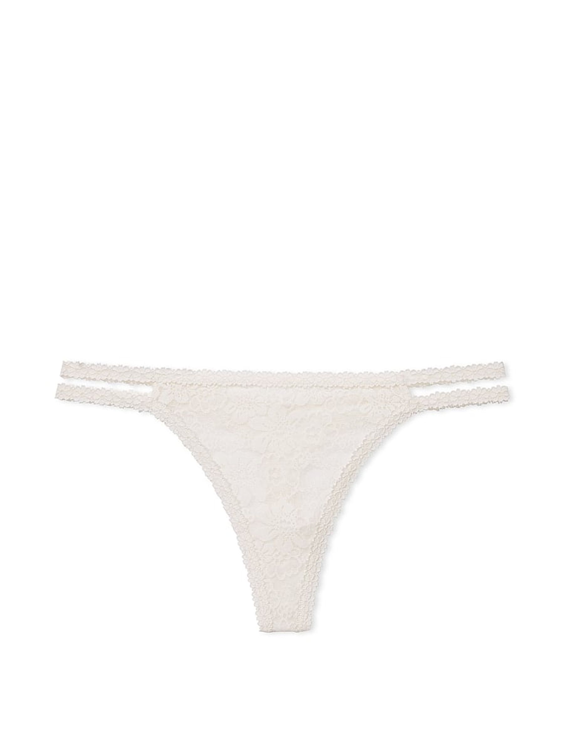 Coconut White Thong Lace Knickers - Image 4 of 4