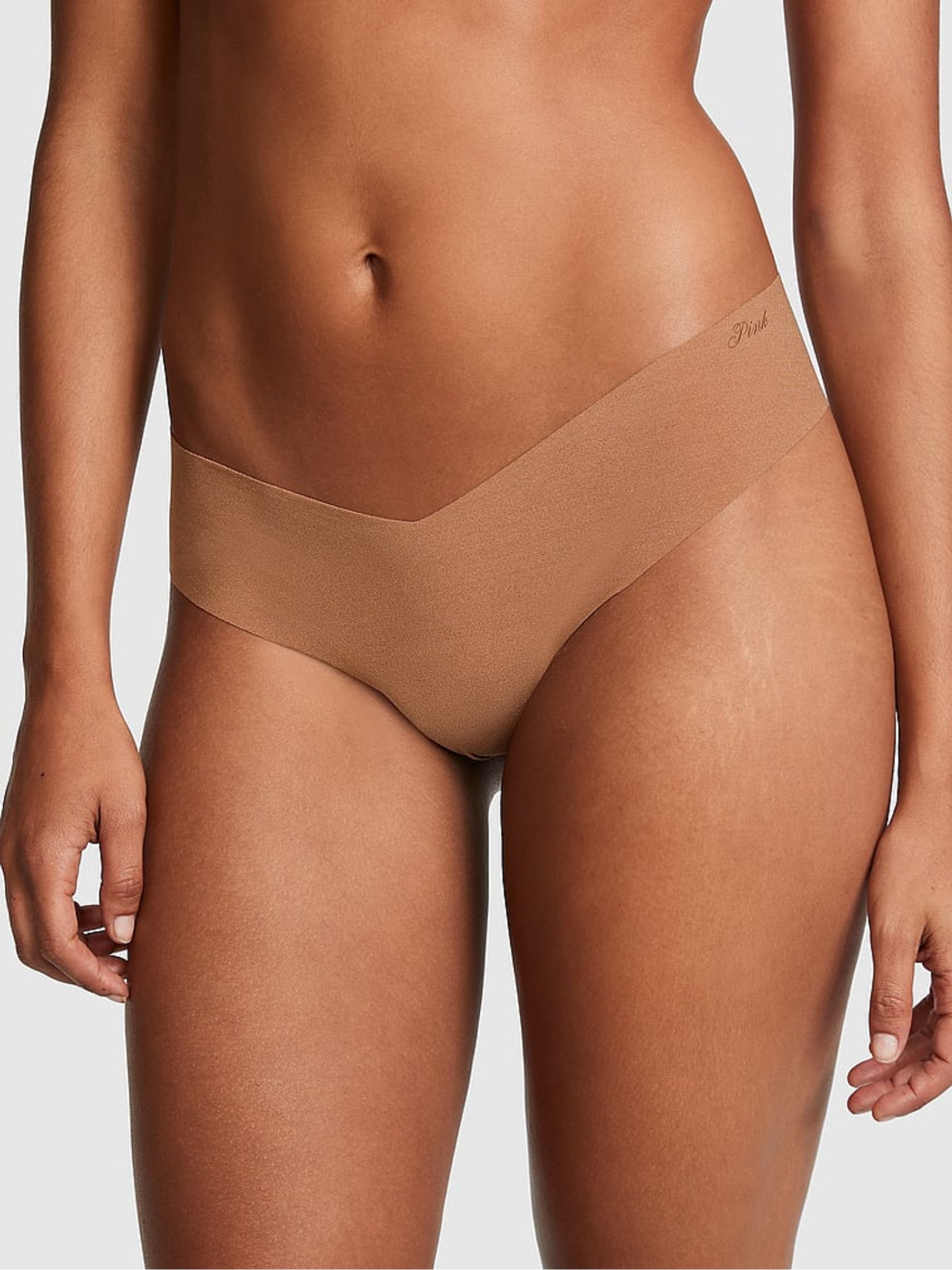 Nude Caramel High Leg No Show Lace Trim Hipster Knickers - Image 1 of 1