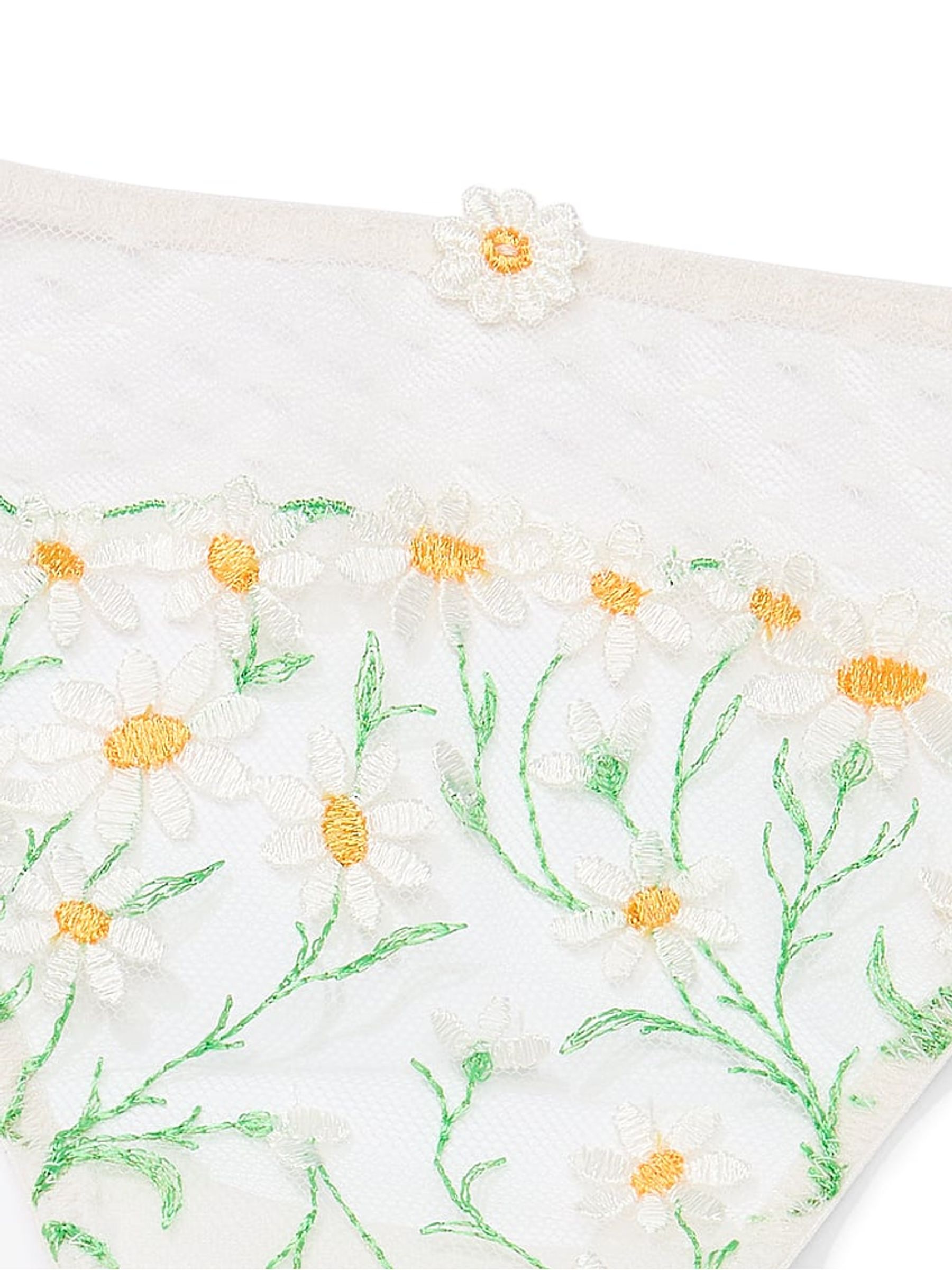 Daisy Embroidery White Thong Knickers - Image 4 of 4