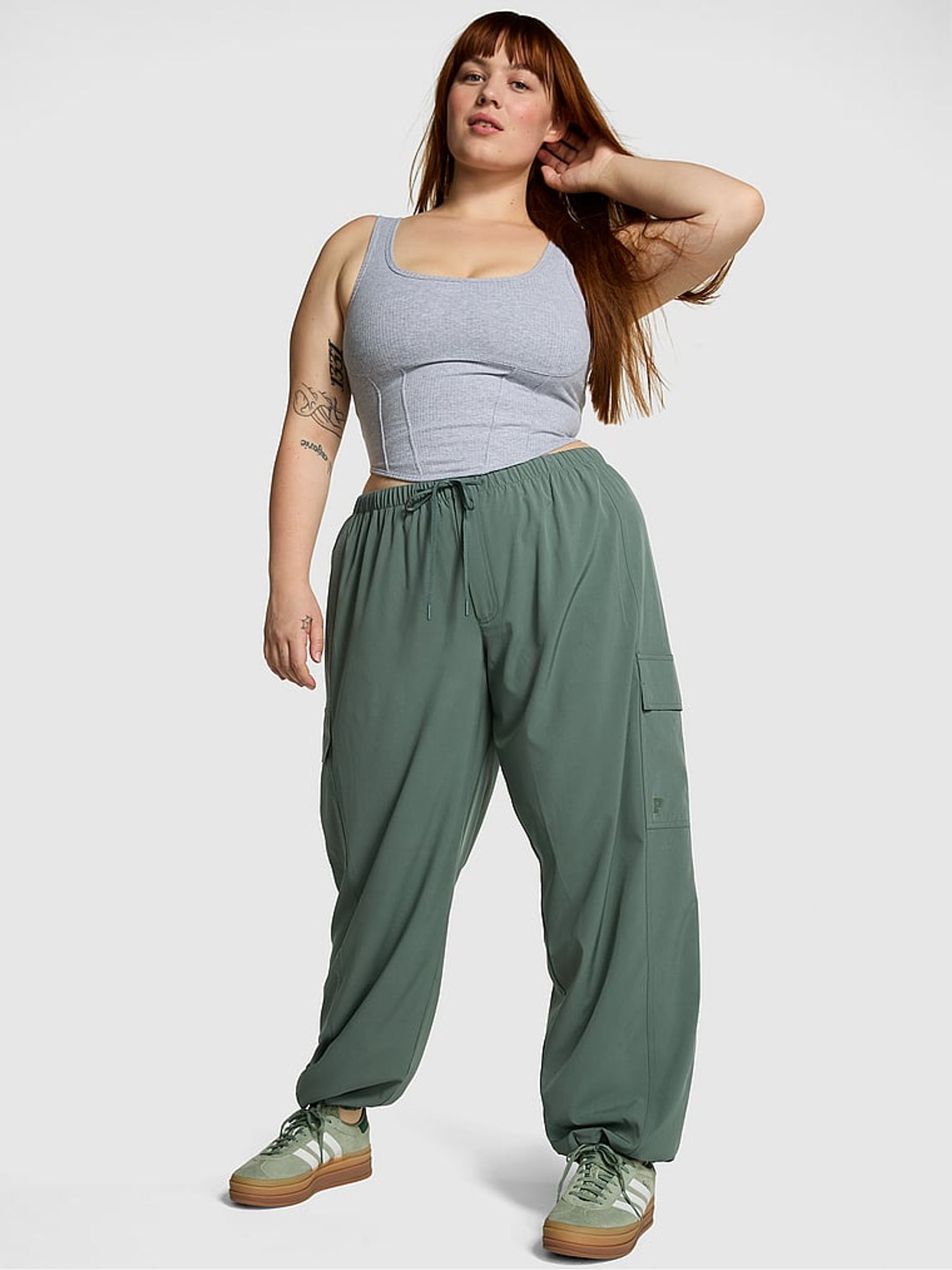 Fresh Forest Green Parachute Cargo Trousers - Image 1 of 3