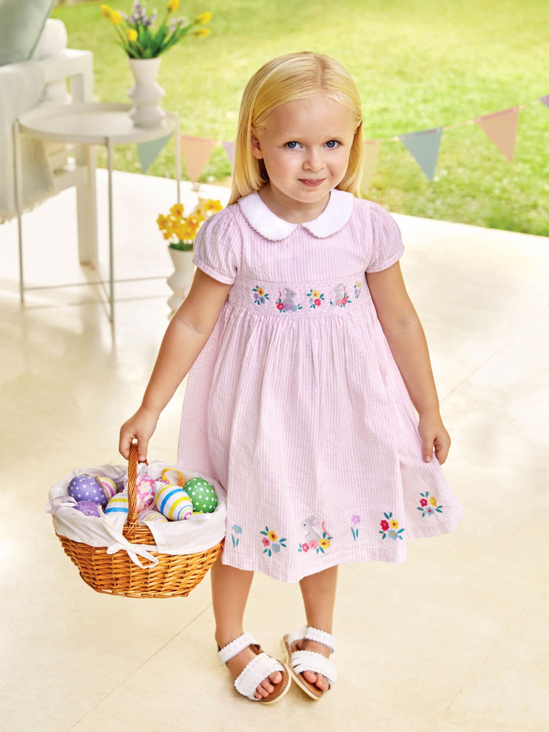 Pink Mouse Embroidered Smocked Dress - Image 1 of 7