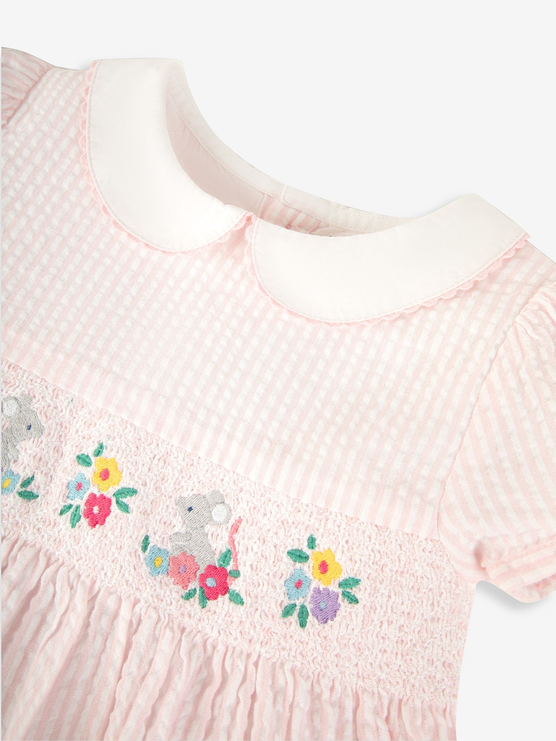 Pink Mouse Embroidered Smocked Dress - Image 5 of 7