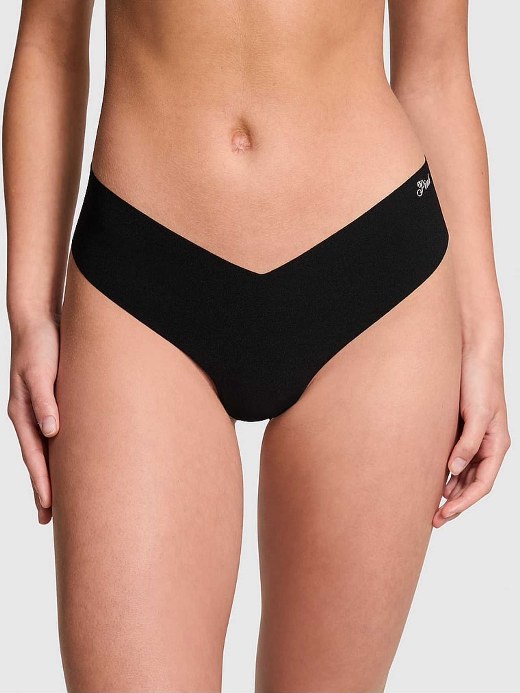 Black High Leg Thong Knickers - Image 1 of 3