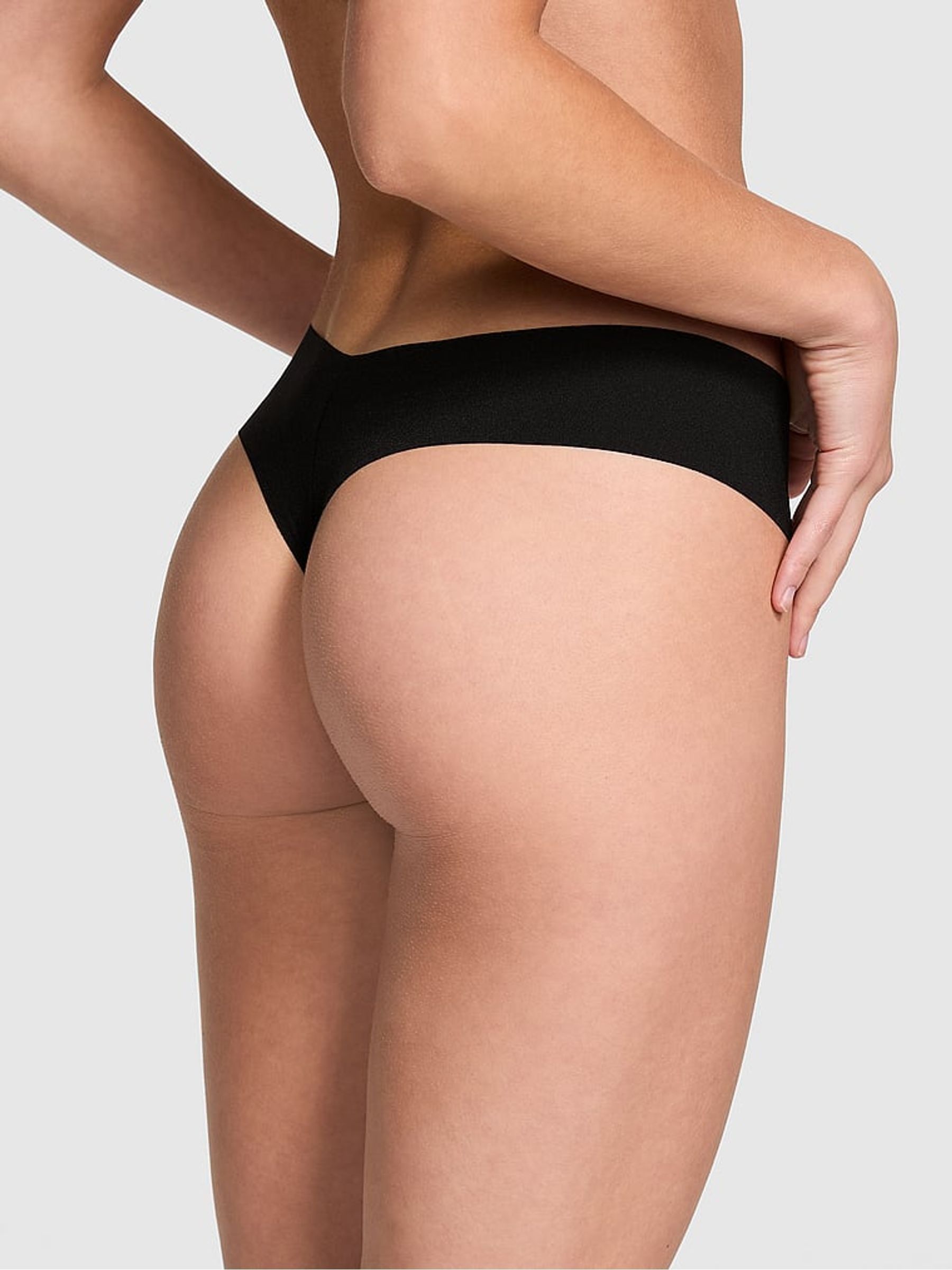 Black High Leg Thong Knickers - Image 2 of 3