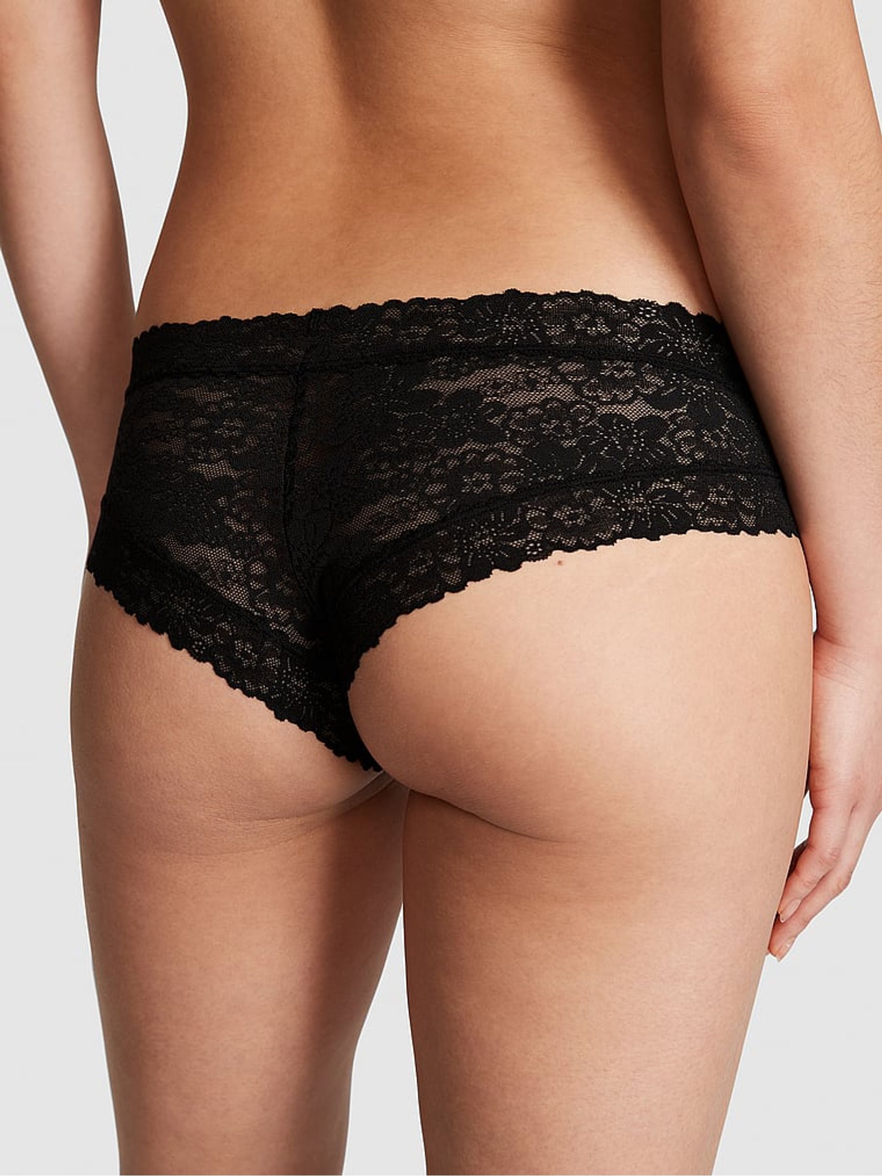 Black Cheeky Floral Lace Knickers - Image 2 of 3