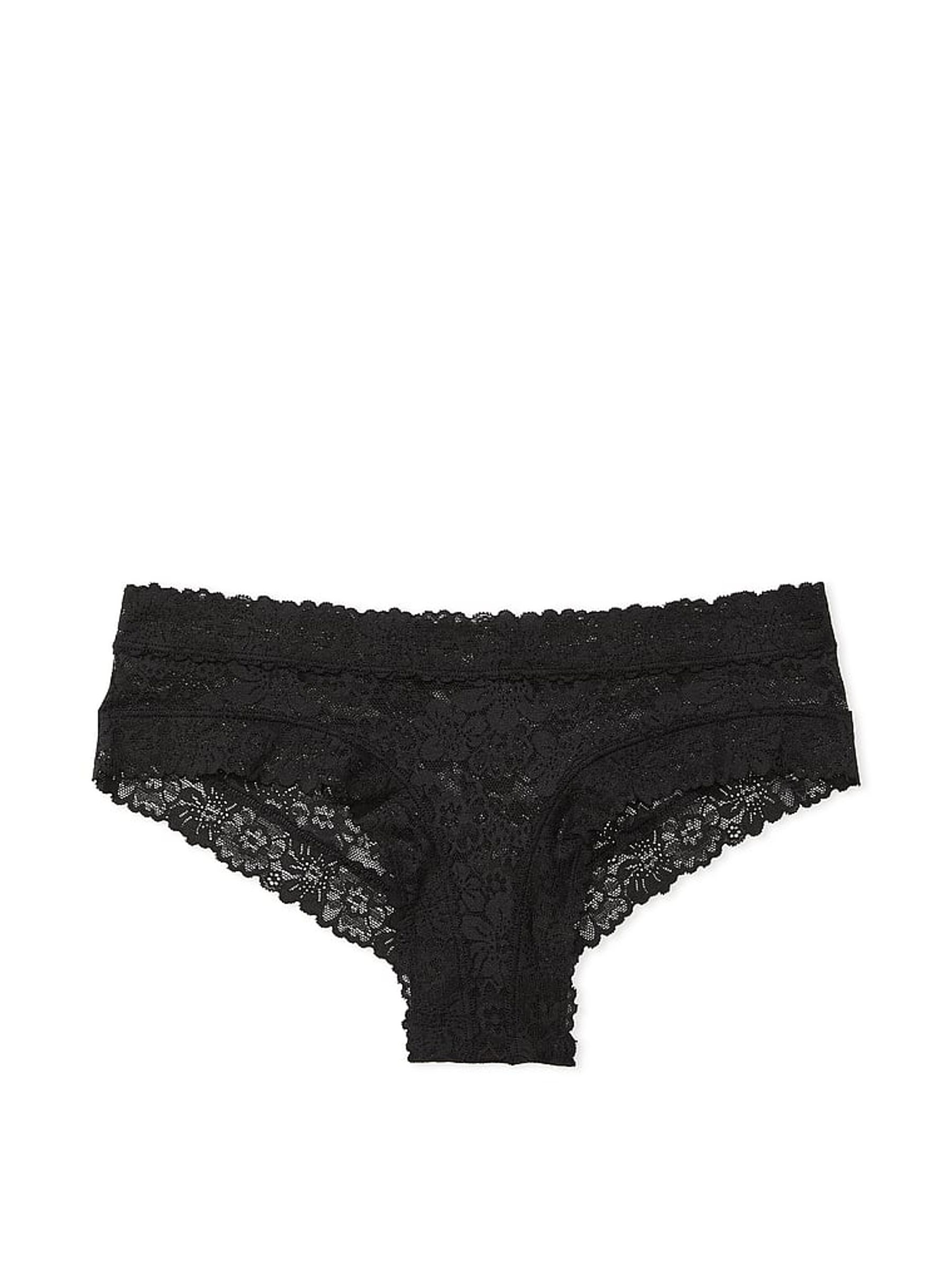 Black Cheeky Floral Lace Knickers - Image 3 of 3