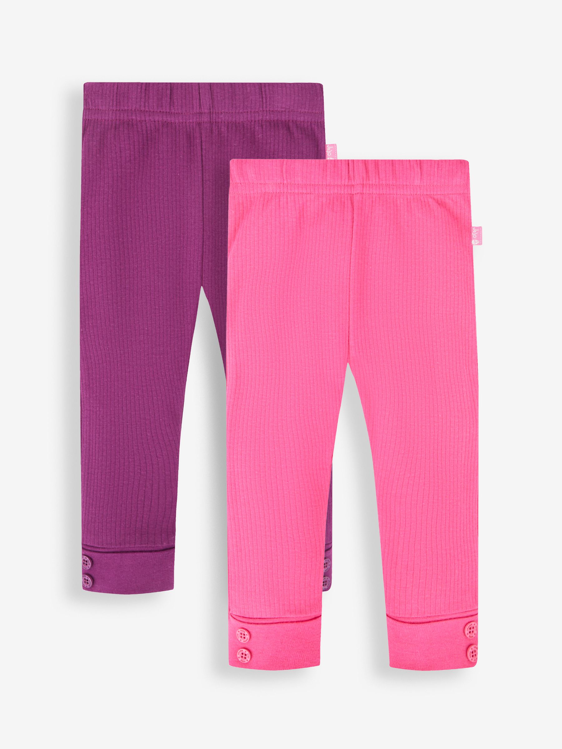 Plum Purple & Fuschia Pink 2-Pack Rib Leggings - Image 1 of 5