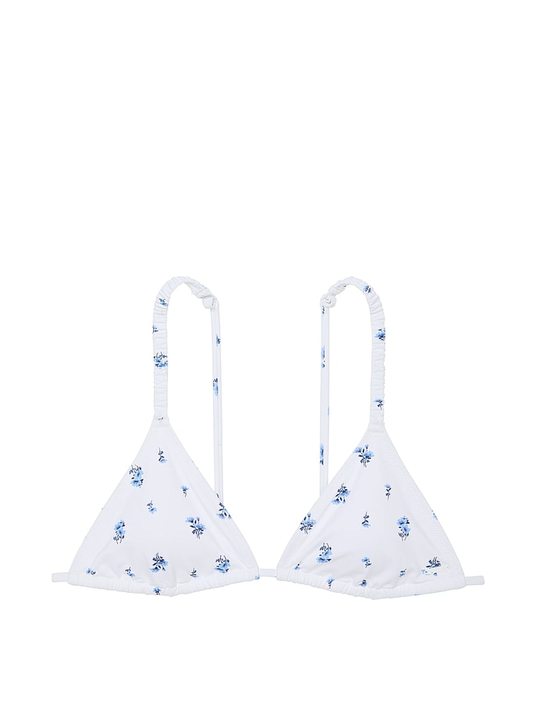 Optic White Floral Triangle Swim Bikini Top - Image 3 of 3