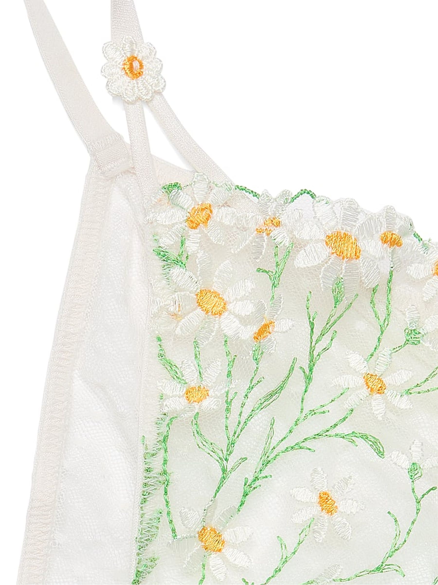 Daisy Embroidery White Bikini Knickers - Image 2 of 2