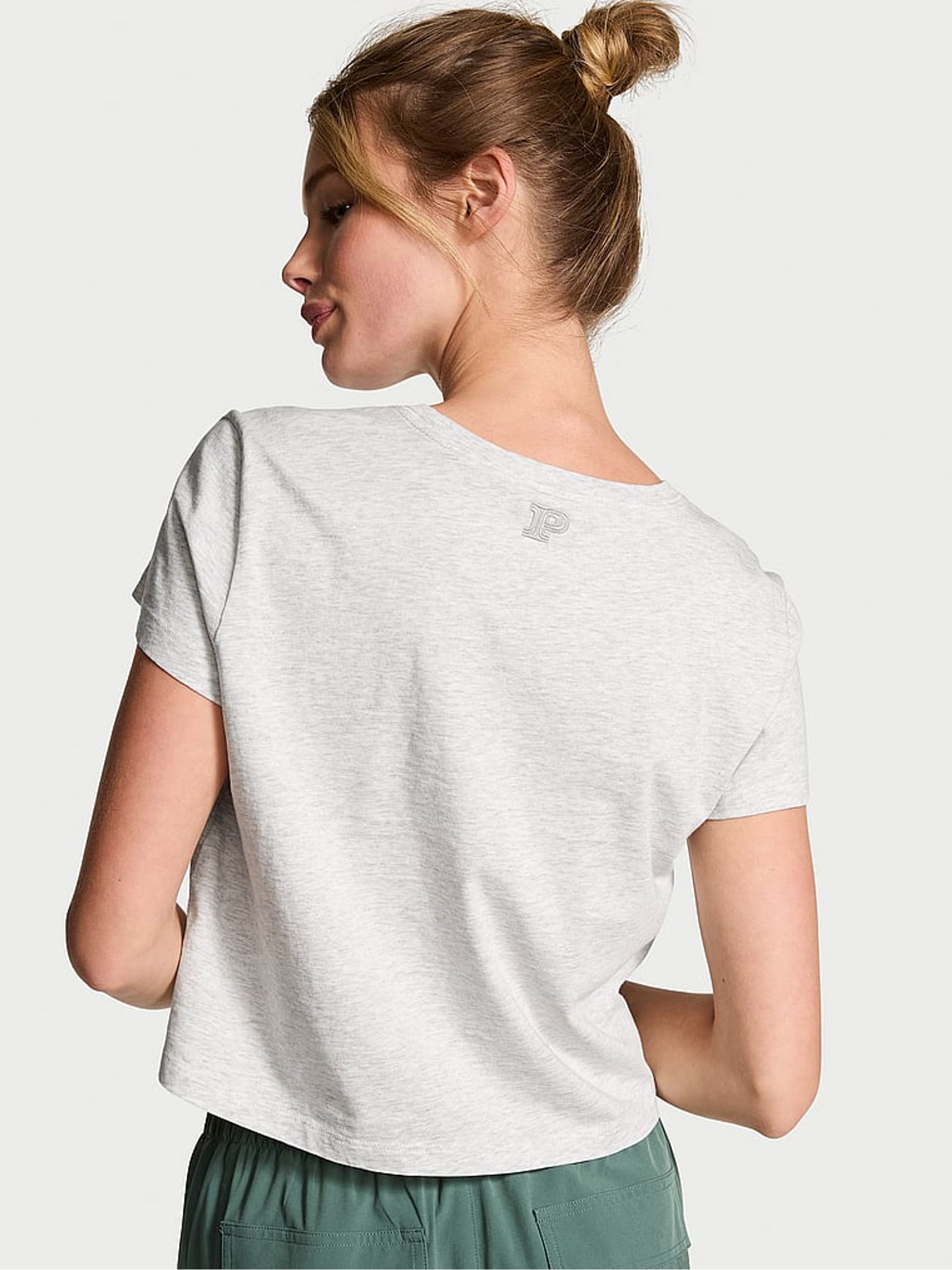 Heather Stone Grey Crop Dreamer T-Shirt - Image 2 of 3