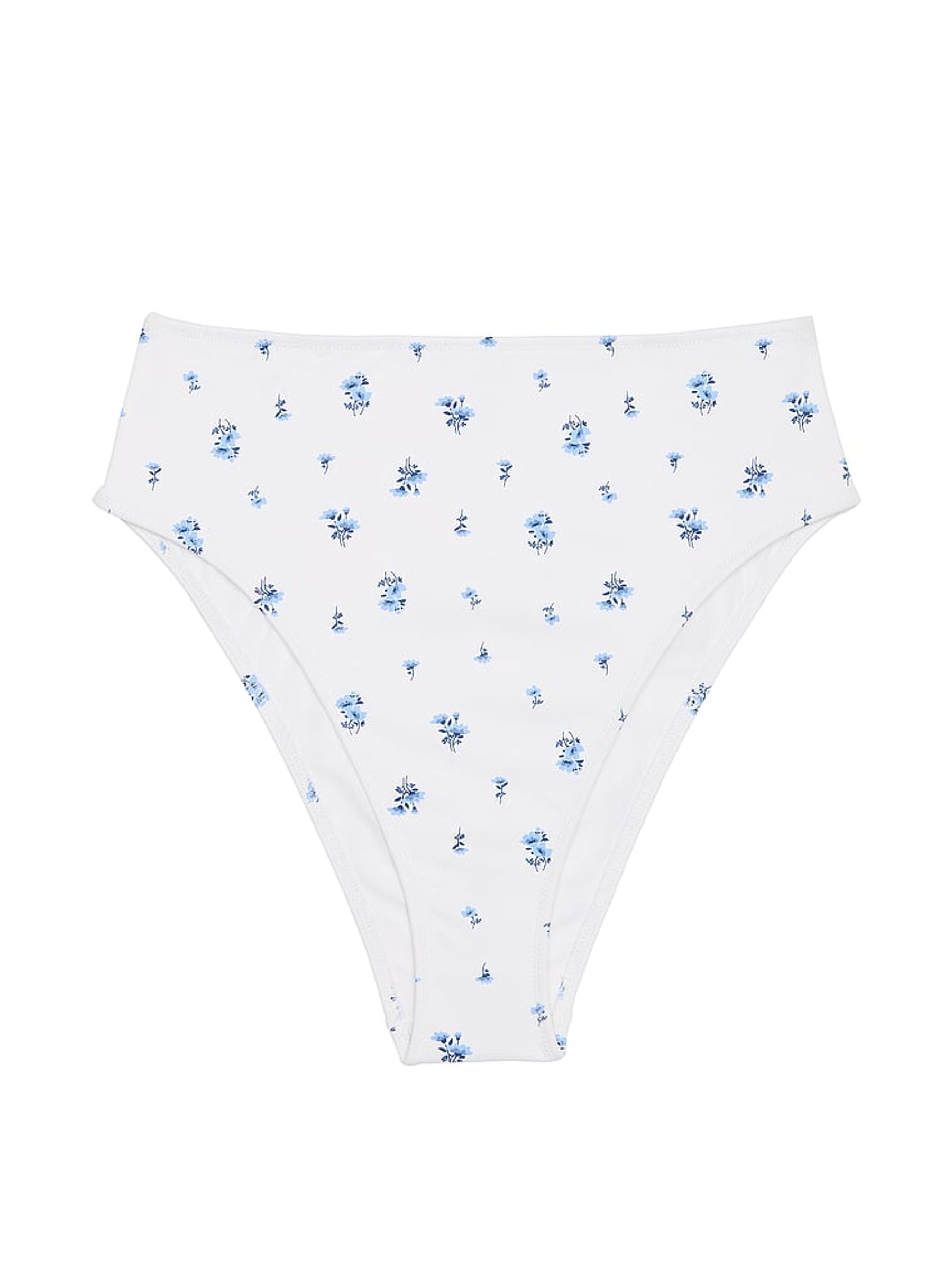 Optic White Floral High Waisted Swim Bikini Bottom - Image 3 of 3