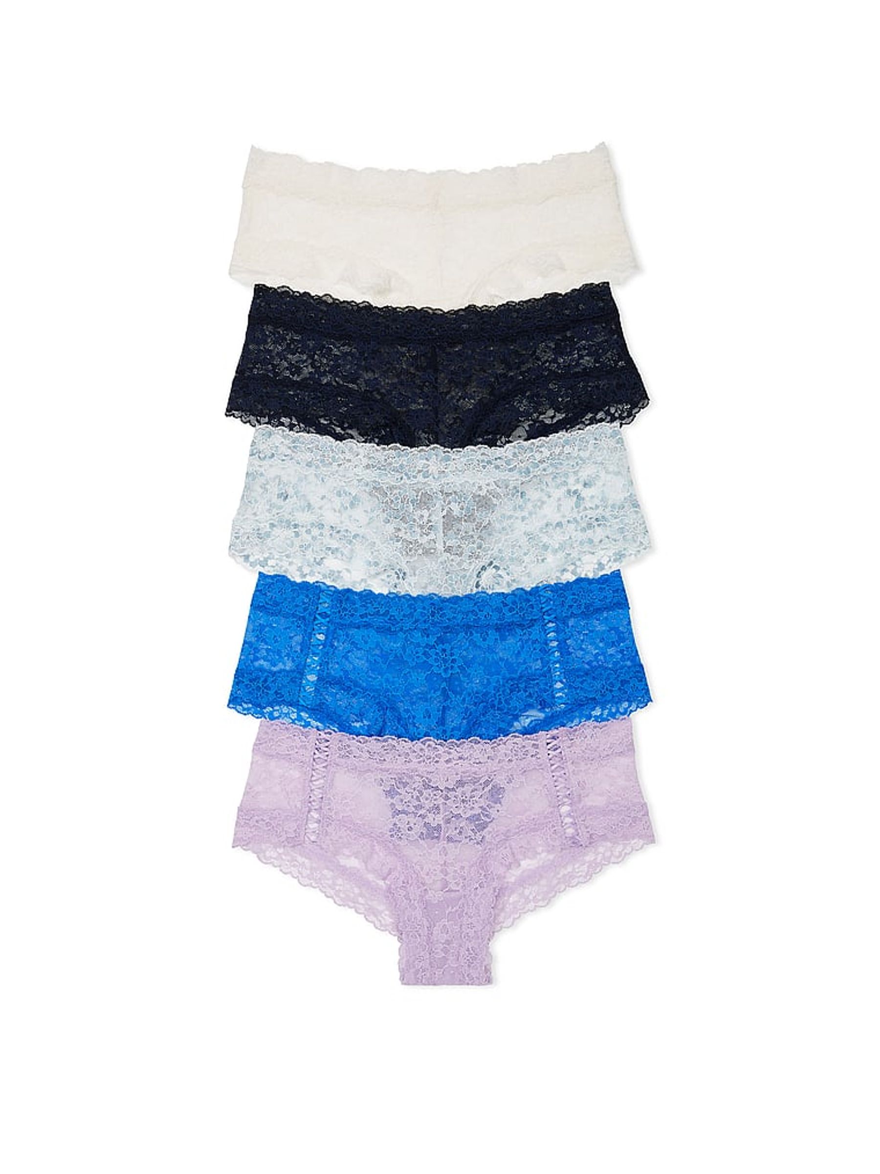 White/Purple/Blue Cheeky 5 Pack Knickers - Image 1 of 4