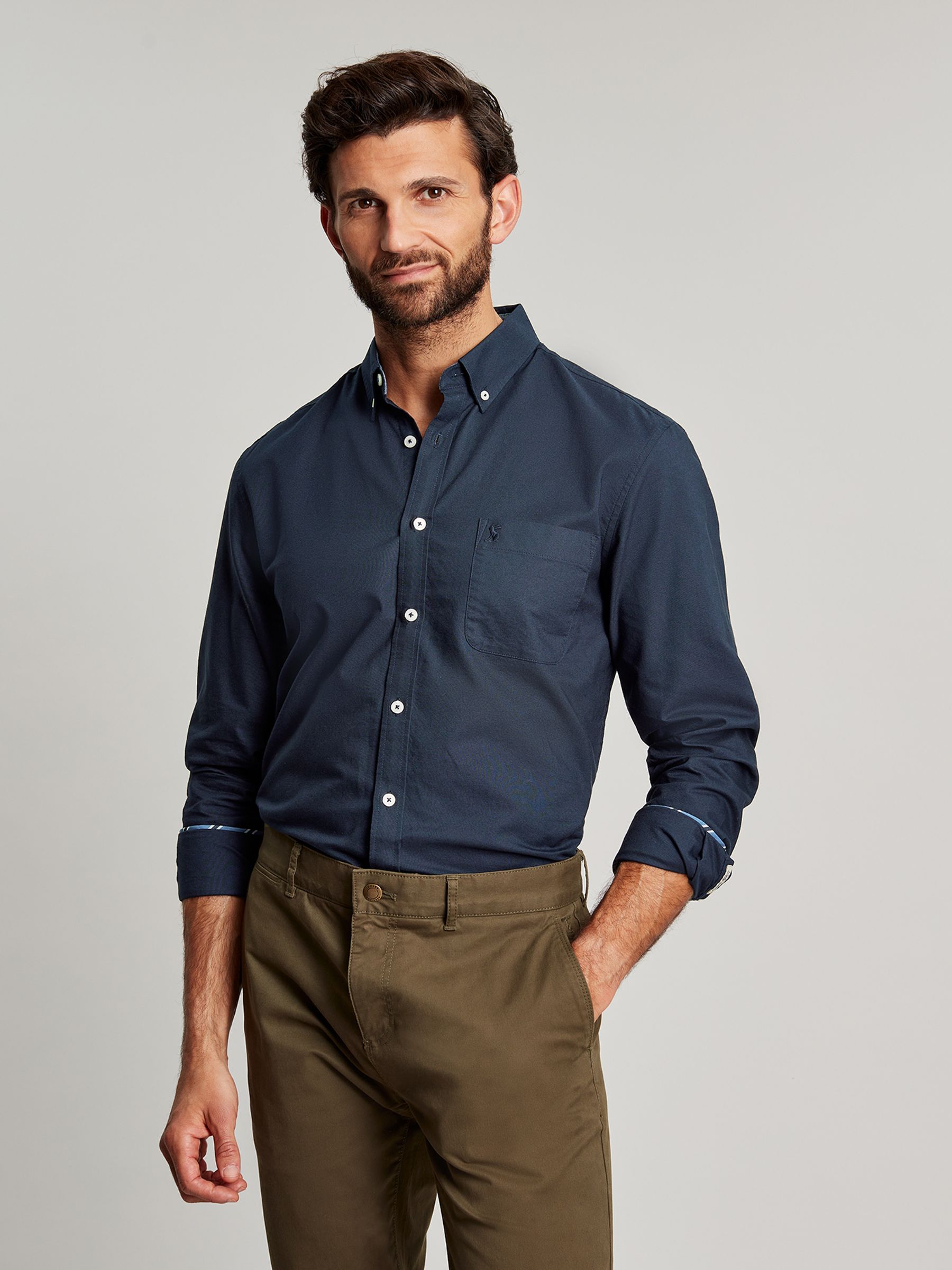Oxford Navy Blue Long Sleeve Oxford Shirt - Image 5 of 7