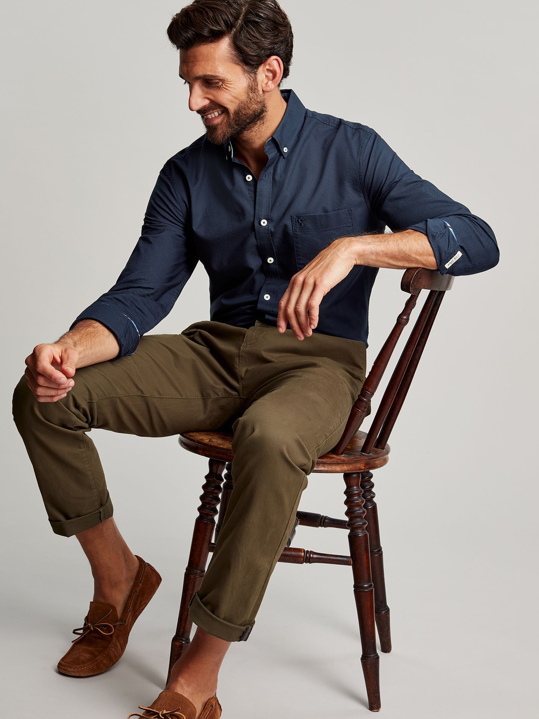 Oxford Navy Blue Long Sleeve Oxford Shirt - Image 6 of 7