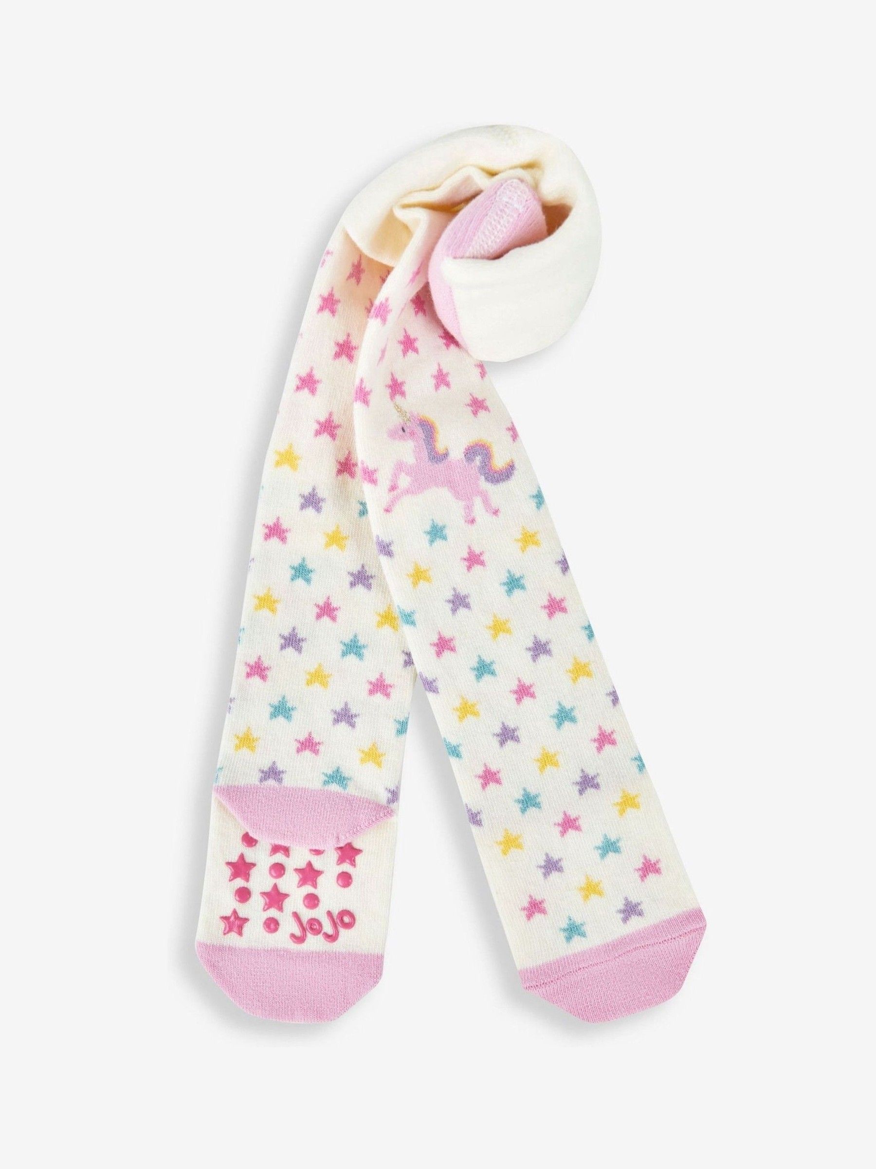 Cream Cotton Rich Unicorn Knee Tights - Image 1 of 2