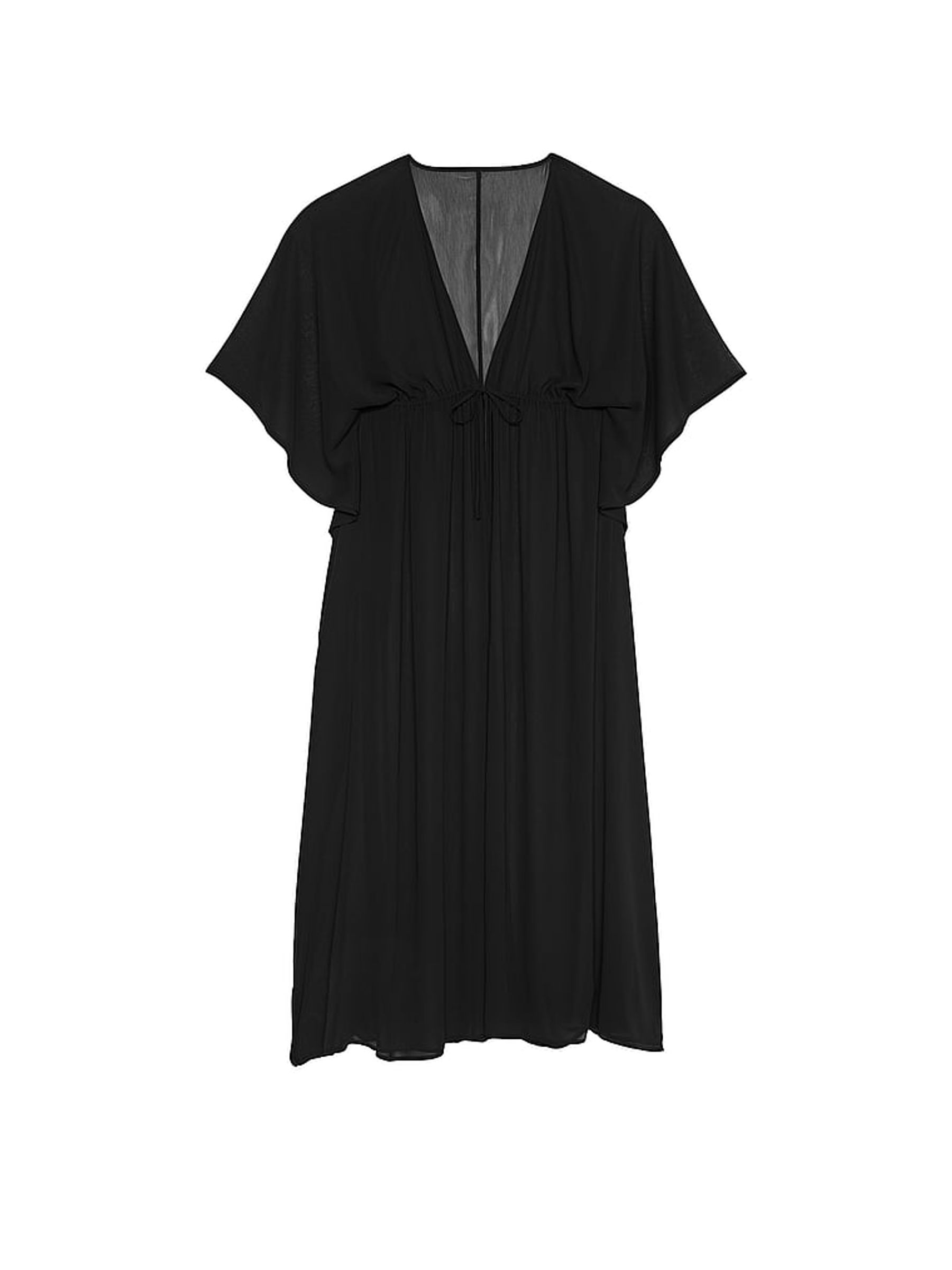 Black Sheer Crinkle Caftan - Image 3 of 3