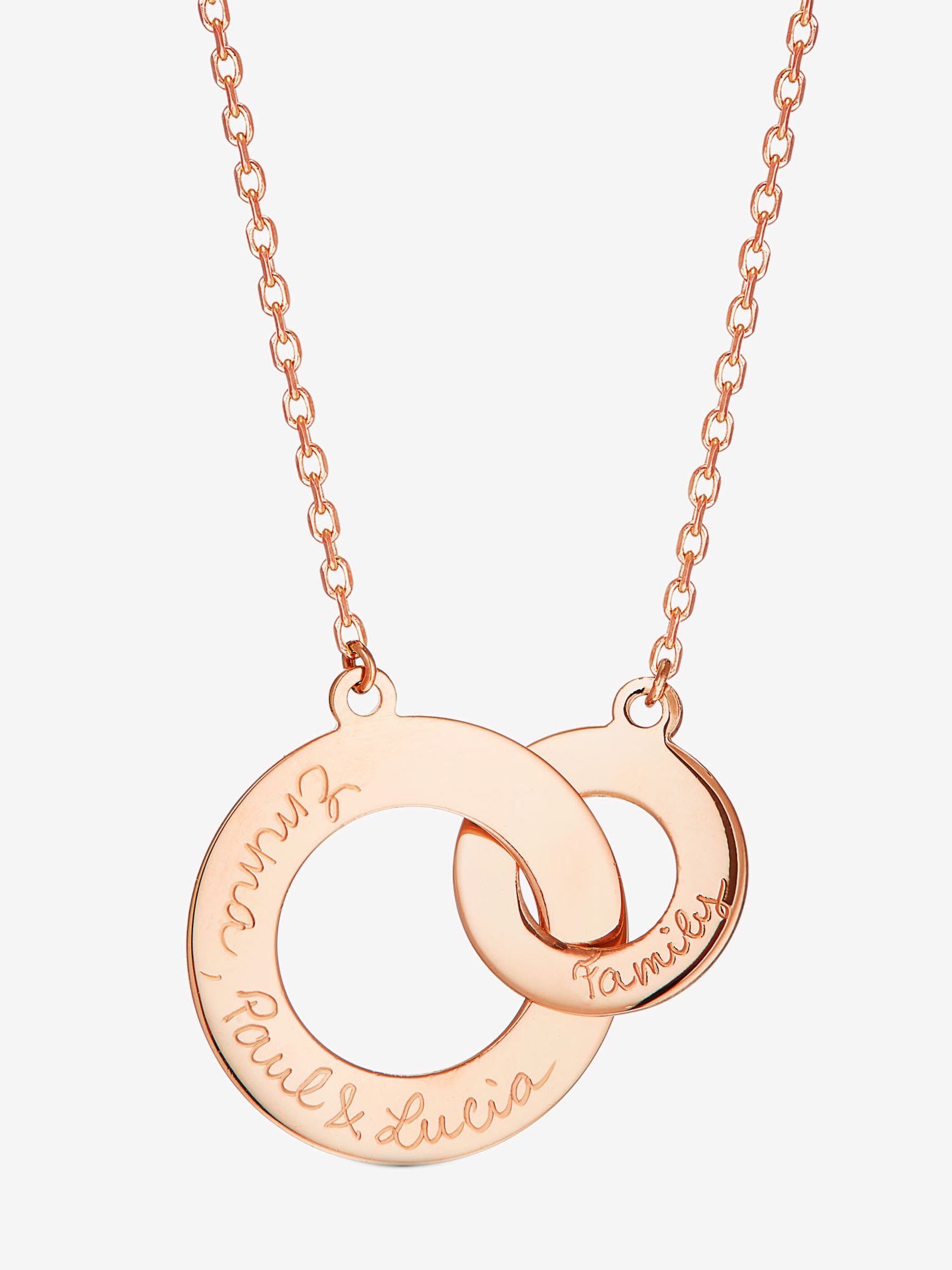 18k Rose Gold Plated Merci Maman Personalised Intertwined Necklace - Image 1 of 1