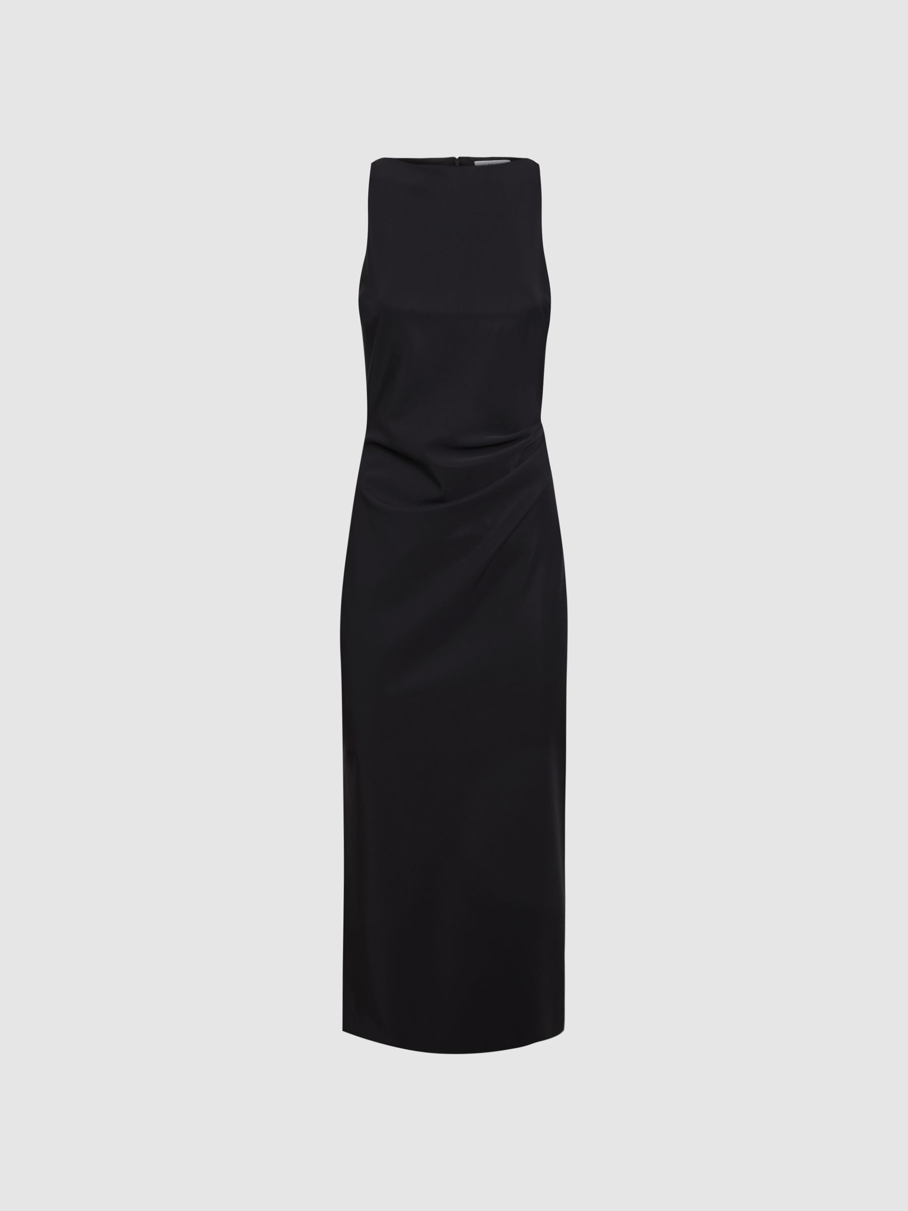 Bodycon Boat Neck Midi Dress in Black - Image 2 of 4