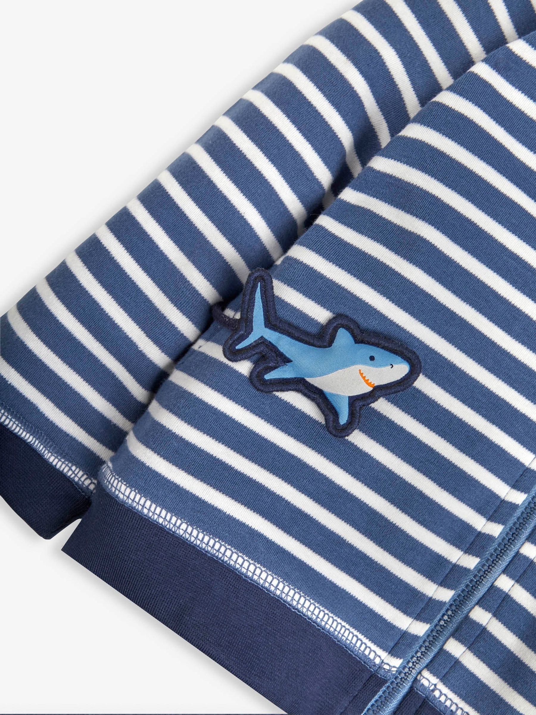 Navy Shark Appliqué With Pet In Pocket Reversible Hoodie - Image 4 of 6