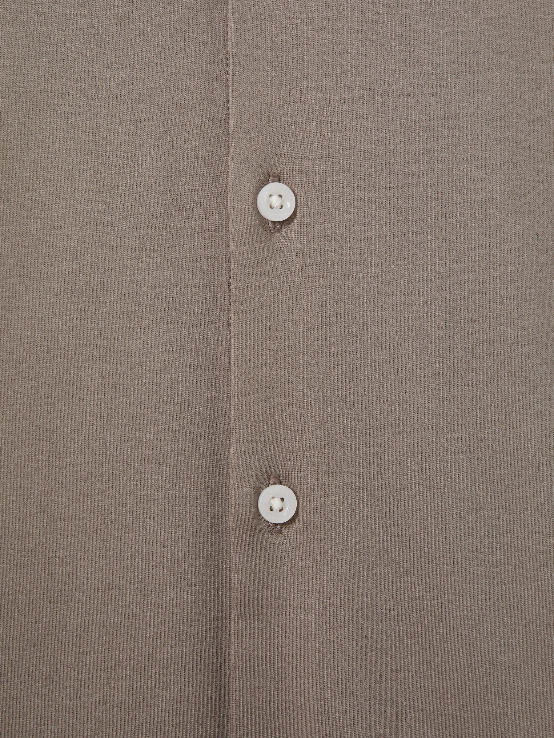 Slim Fit Mercerised Cotton Jersey Shirt in Cinder - Image 5 of 5