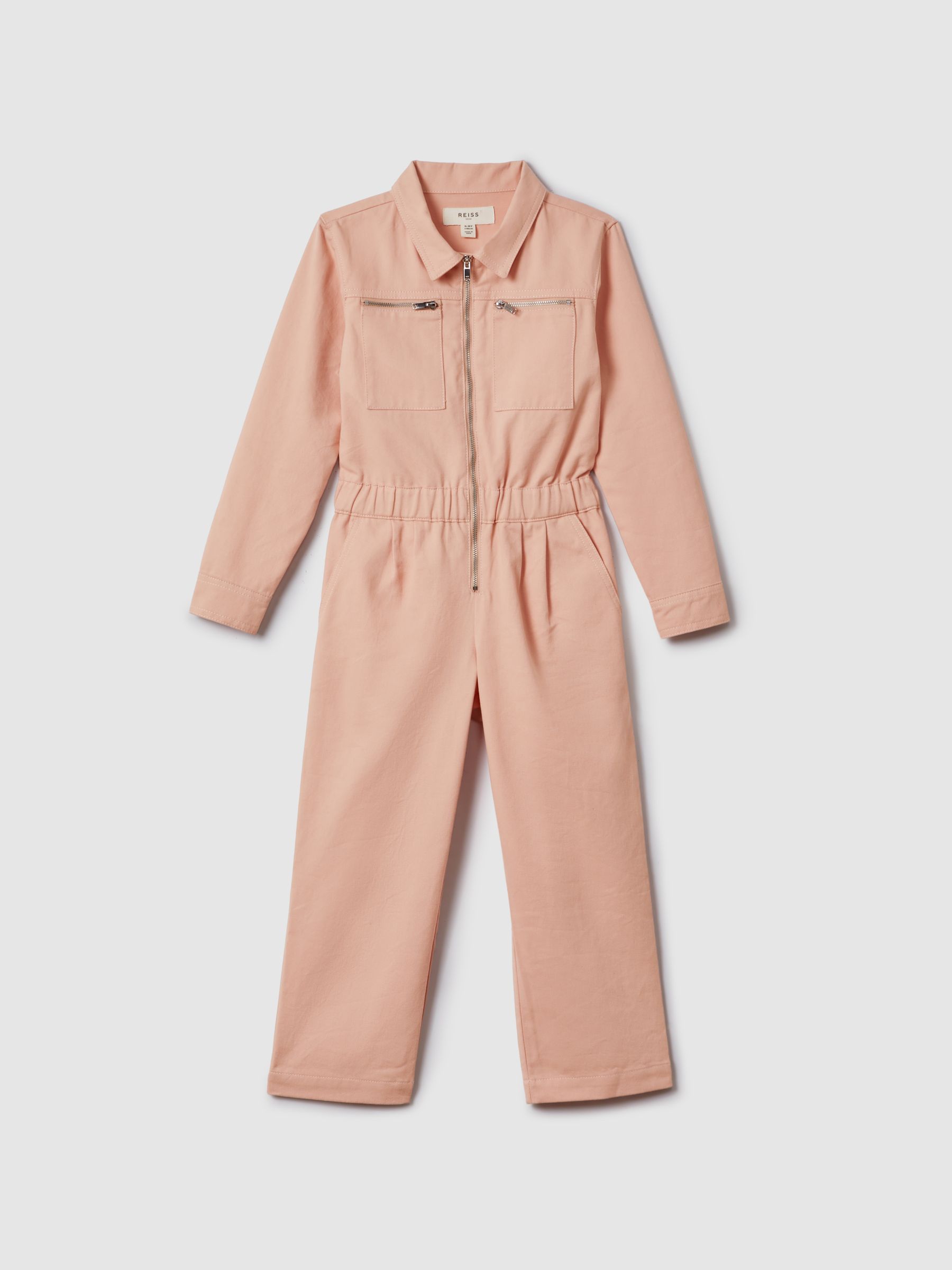 9-13 yrs Denim Jumpsuit in Pink - Image 2 of 6
