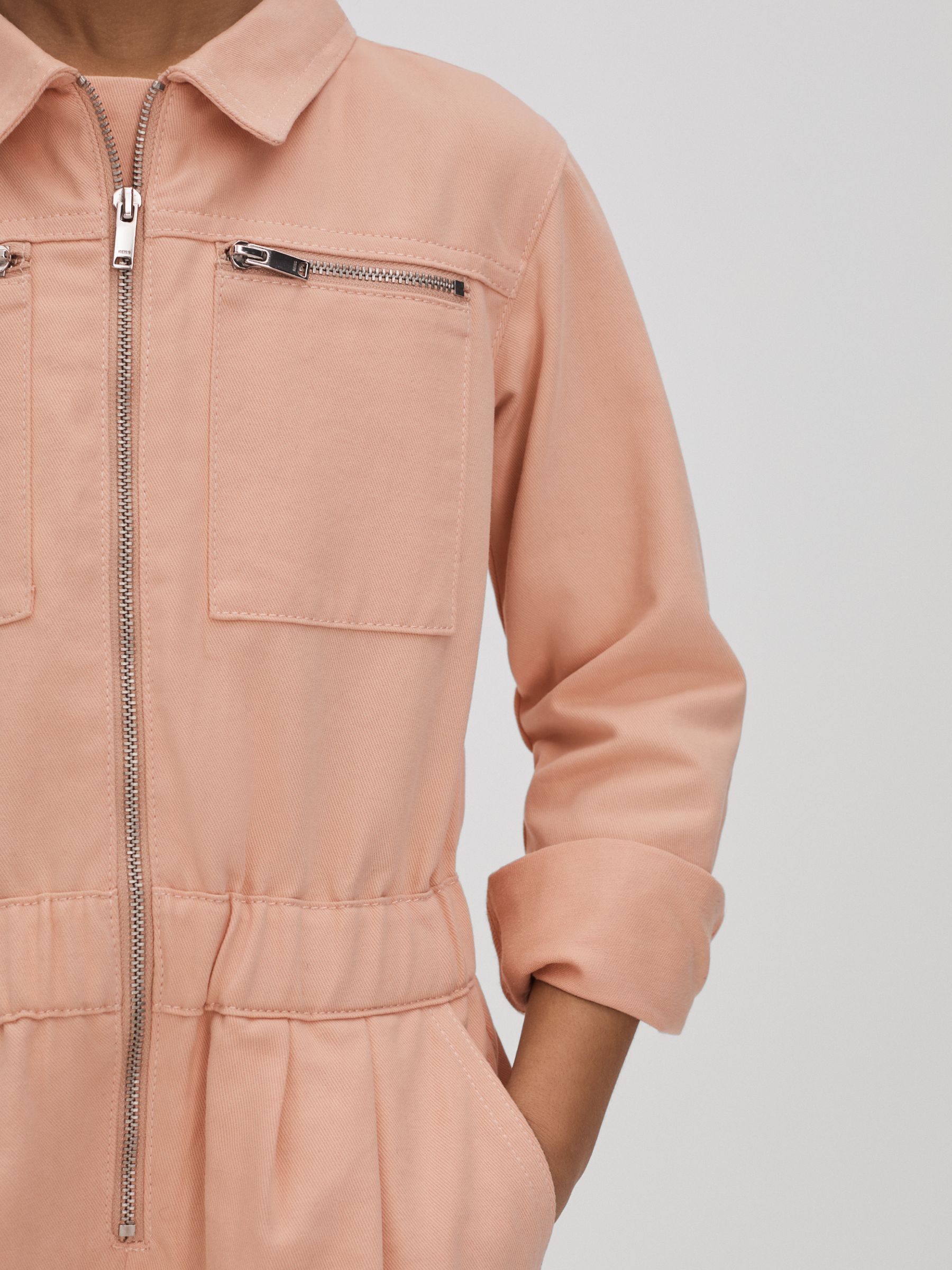 9-13 yrs Denim Jumpsuit in Pink - Image 4 of 6