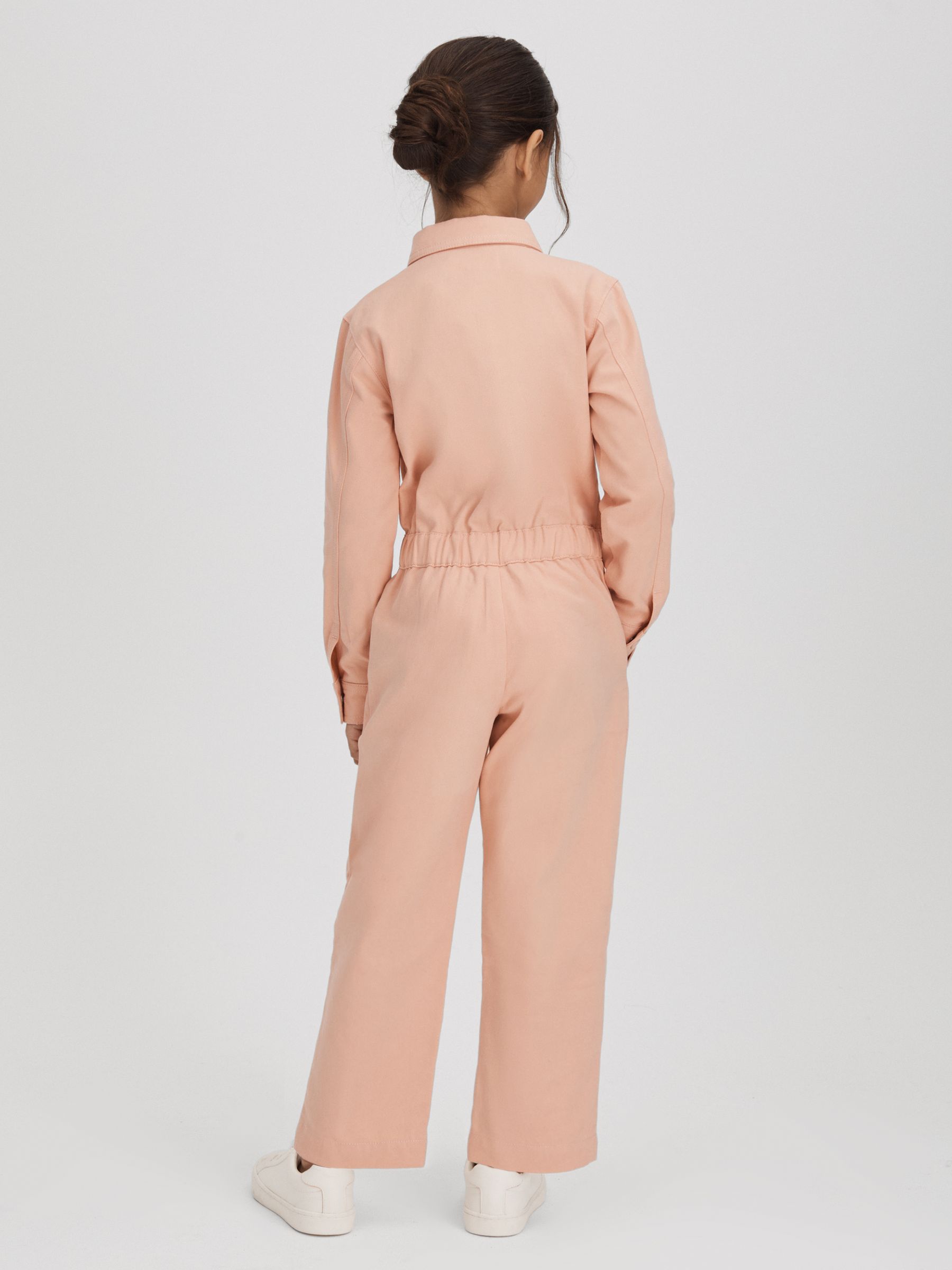 9-13 yrs Denim Jumpsuit in Pink - Image 5 of 6