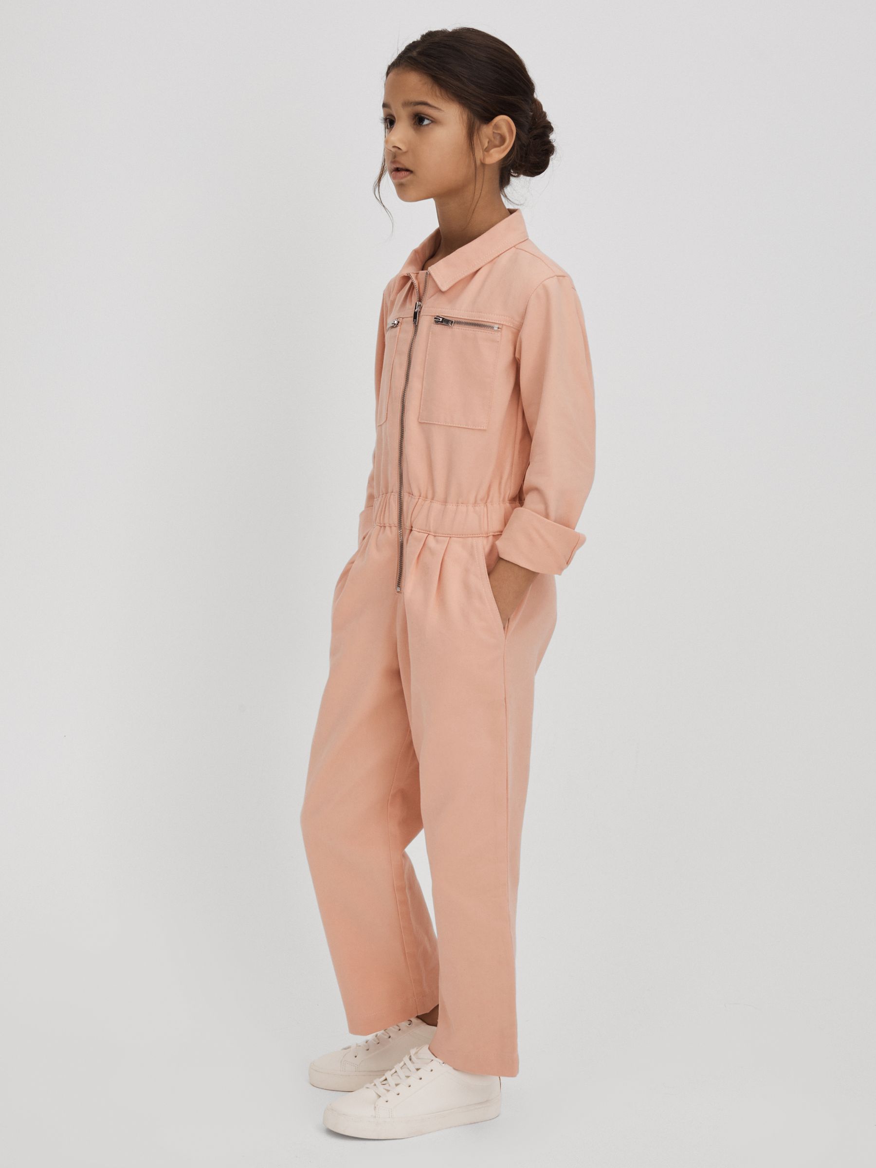 13-14 yrs Denim Jumpsuit in Pink - Image 1 of 6 13-14 yrs Denim Jumpsuit in Pink - Image 1 of 6