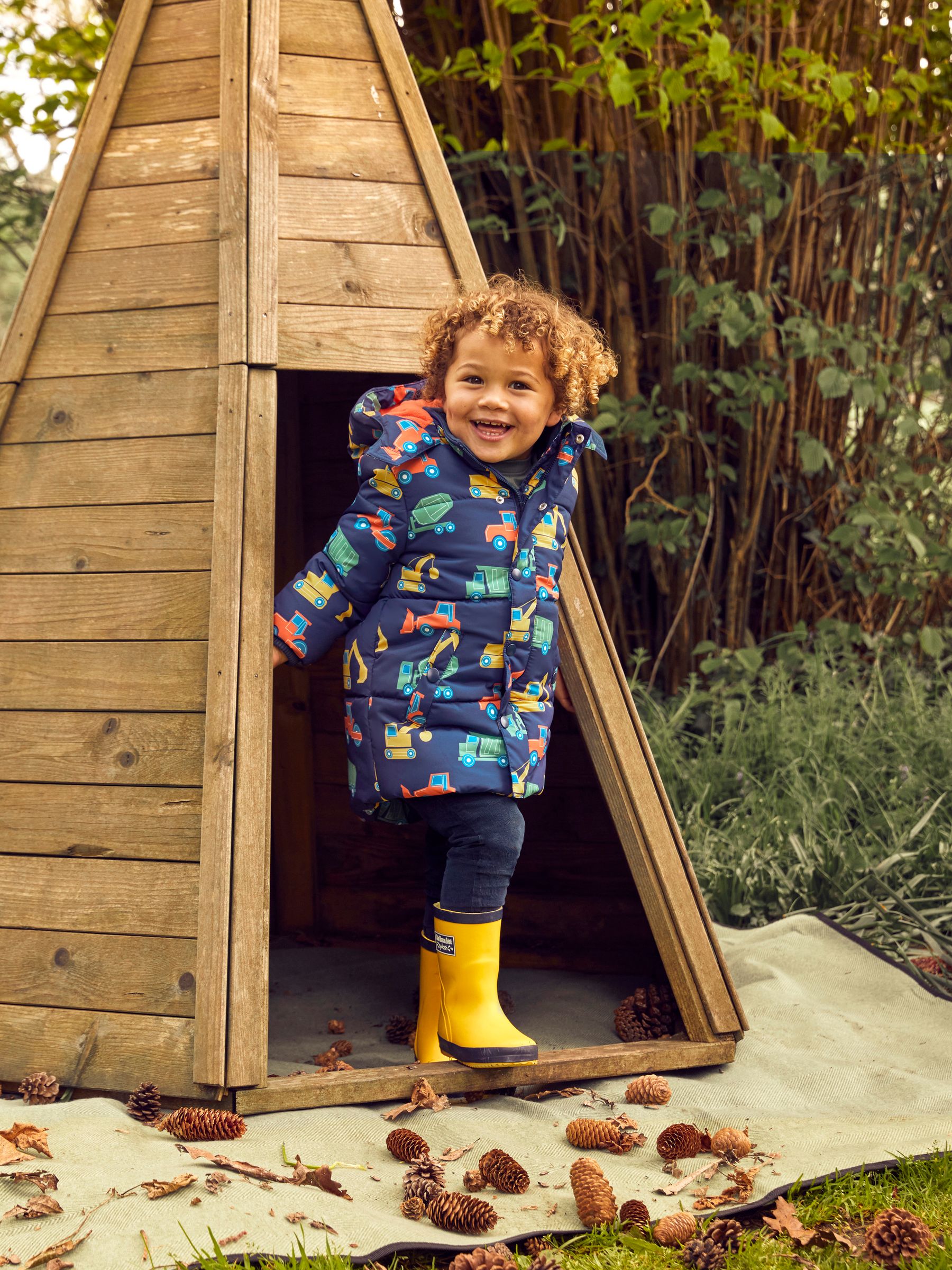 Navy Blue Construction Character Puffer Jacket - Image 3 of 8