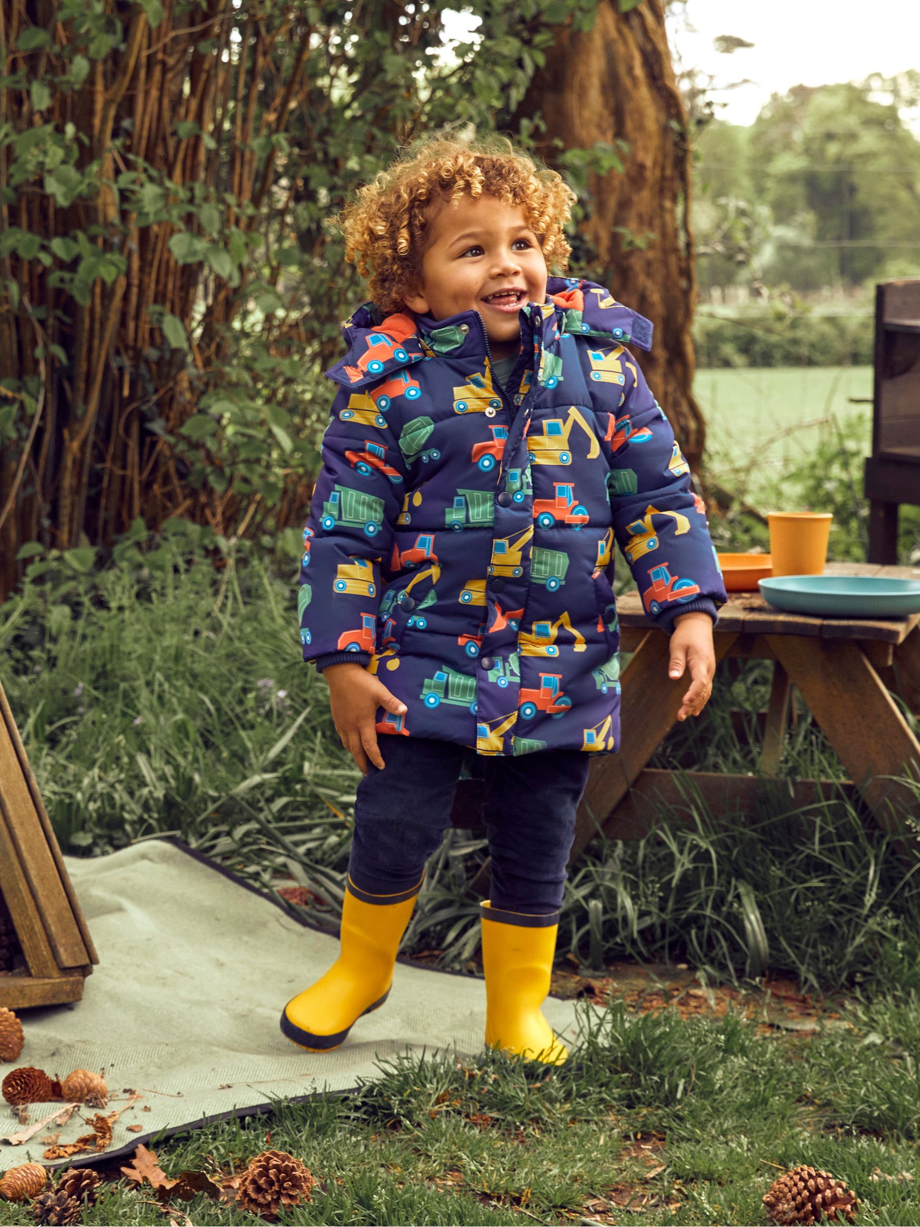 Navy Blue Construction Character Puffer Jacket - Image 4 of 8
